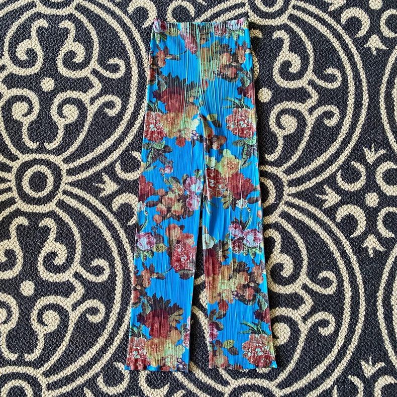 Issey Miyake Issey Miyake Vintage Blue Pleated Wide-Leg Pants - dmc Size US 30 / EU 46 - 2 Thumbnail