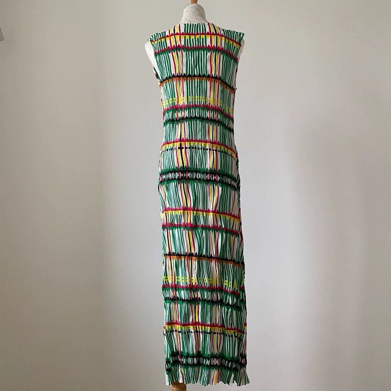 Issey Miyake Issey Miyake Pleats Please Green Plaid Dress - dmc Size US 36 / EU 52 - 4 Thumbnail