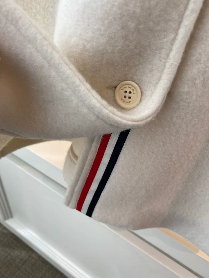 Thom Browne Thom Browne White Wool Long Coat - dmc Size US M / EU 48-50 / 2 - 5 Thumbnail