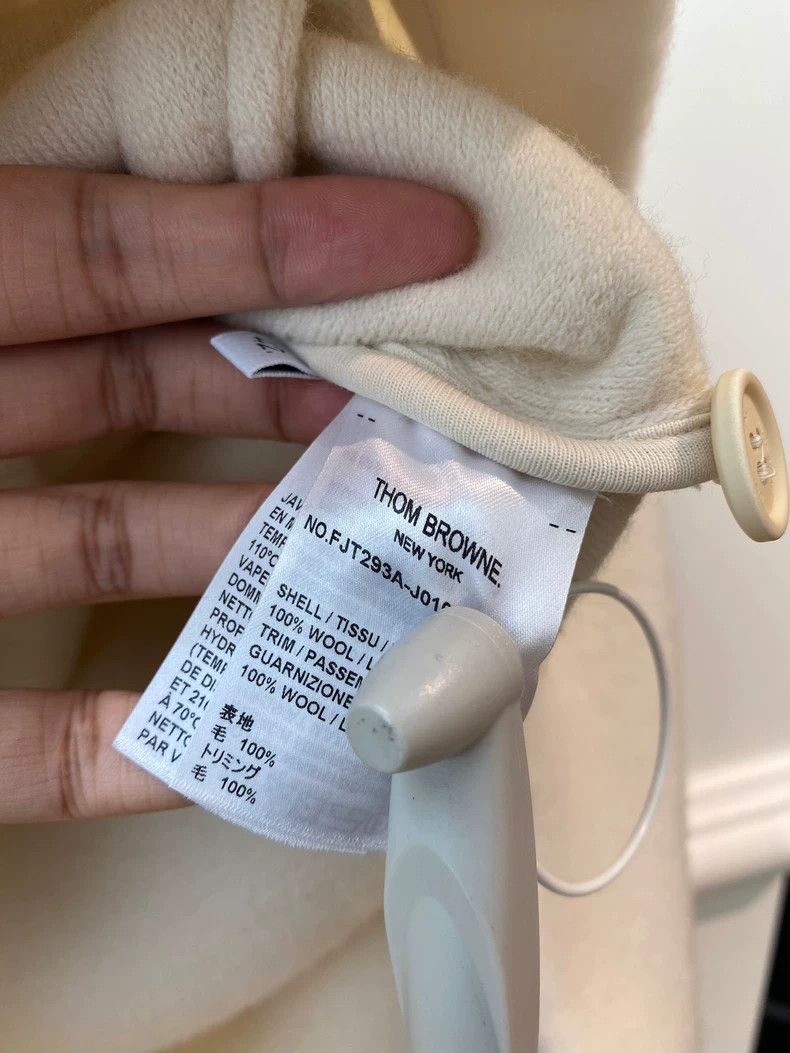Thom Browne Thom Browne White Wool Long Coat - dmc Size US M / EU 48-50 / 2 - 6 Thumbnail
