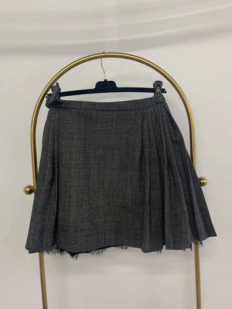 Dior Dior Gray Lace Panel Pleated Skirt - dmc Size US 30 / EU 46 - 3 Thumbnail