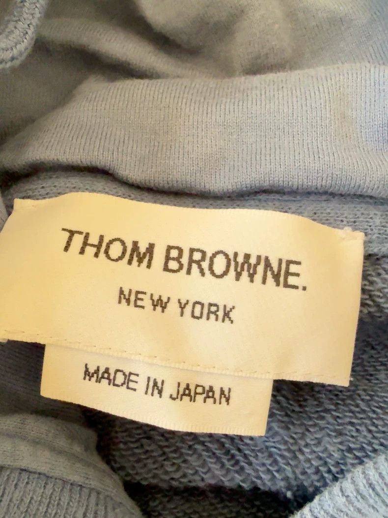 Thom Browne TB Gray Hoodie with Striped Sleeves - dmc Size US M / EU 48-50 / 2 - 3 Thumbnail