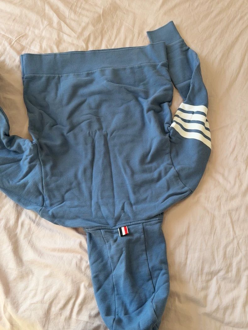 Thom Browne TB Gray Hoodie with Striped Sleeves - dmc Size US M / EU 48-50 / 2 - 7 Thumbnail
