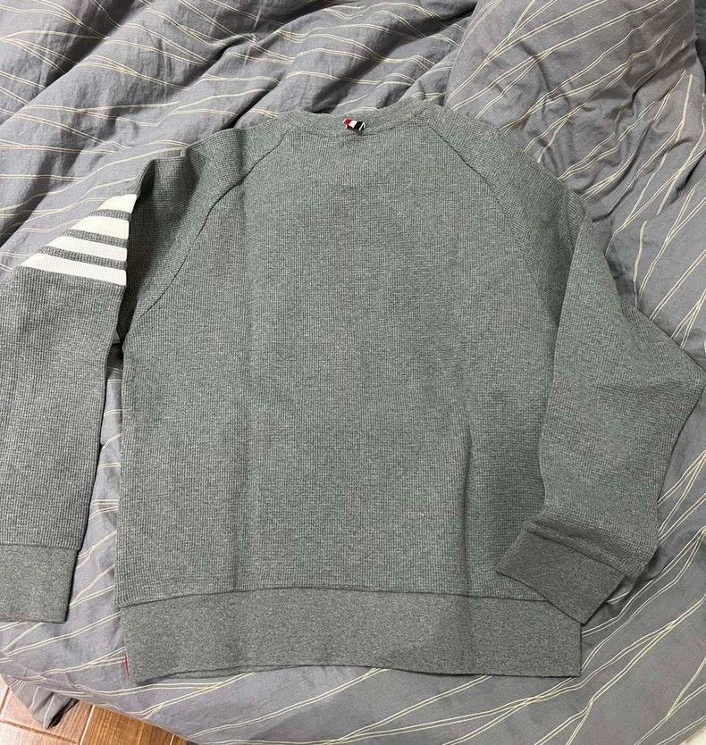 Thom Browne Thom Browne Waffle Stripe Sweatshirt - dmc Size US M / EU 48-50 / 2 - 2 Thumbnail