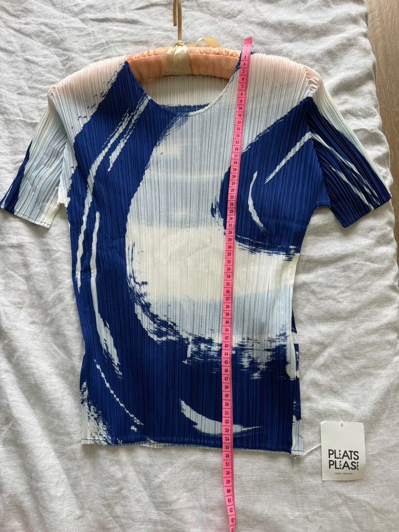 Issey Miyake Issey Miyake Pleats Please Blue White Top - dmc Size US M / EU 48-50 / 2 - 3 Thumbnail