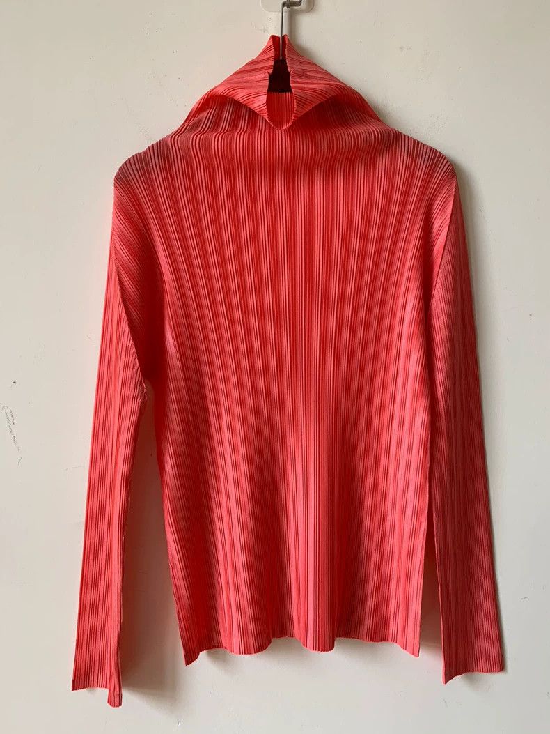 Issey Miyake Issey Miyake Pleats Please Red Long Sleeve Top - dmc Size US M / EU 48-50 / 2 - 2 Thumbnail