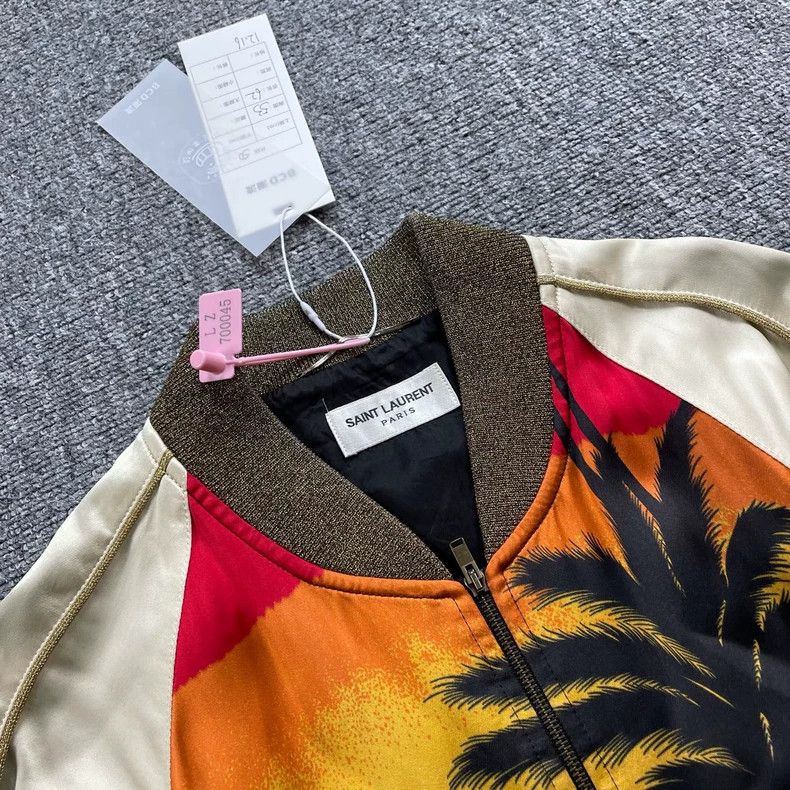 Hedi Slimane Saint Laurent Silk Palm Tree Jacket - dmc Size US M / EU 48-50 / 2 - 3 Thumbnail