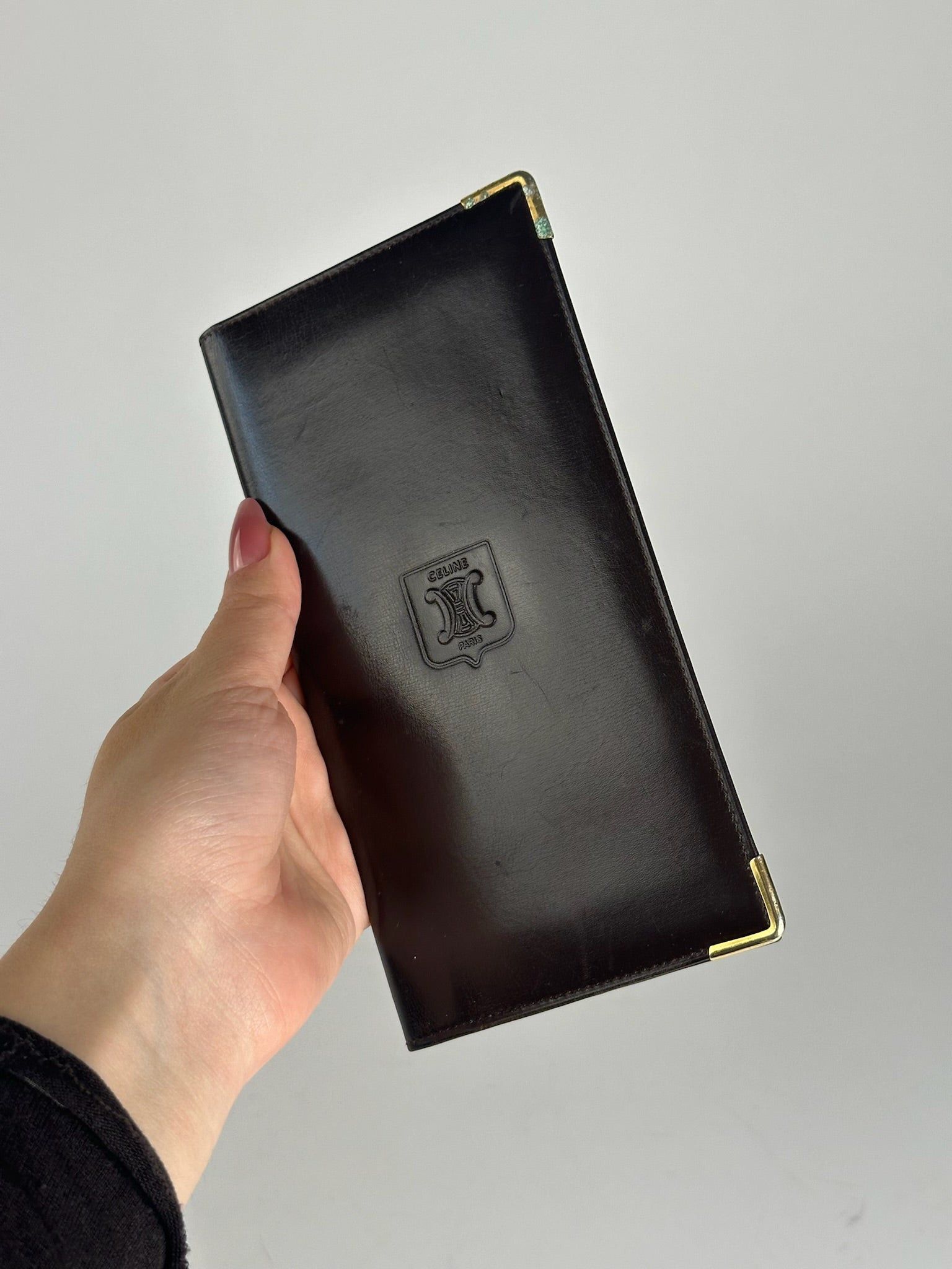 Celine Vintage Leather card holder ID holder black Size ONE SIZE - 7 Thumbnail