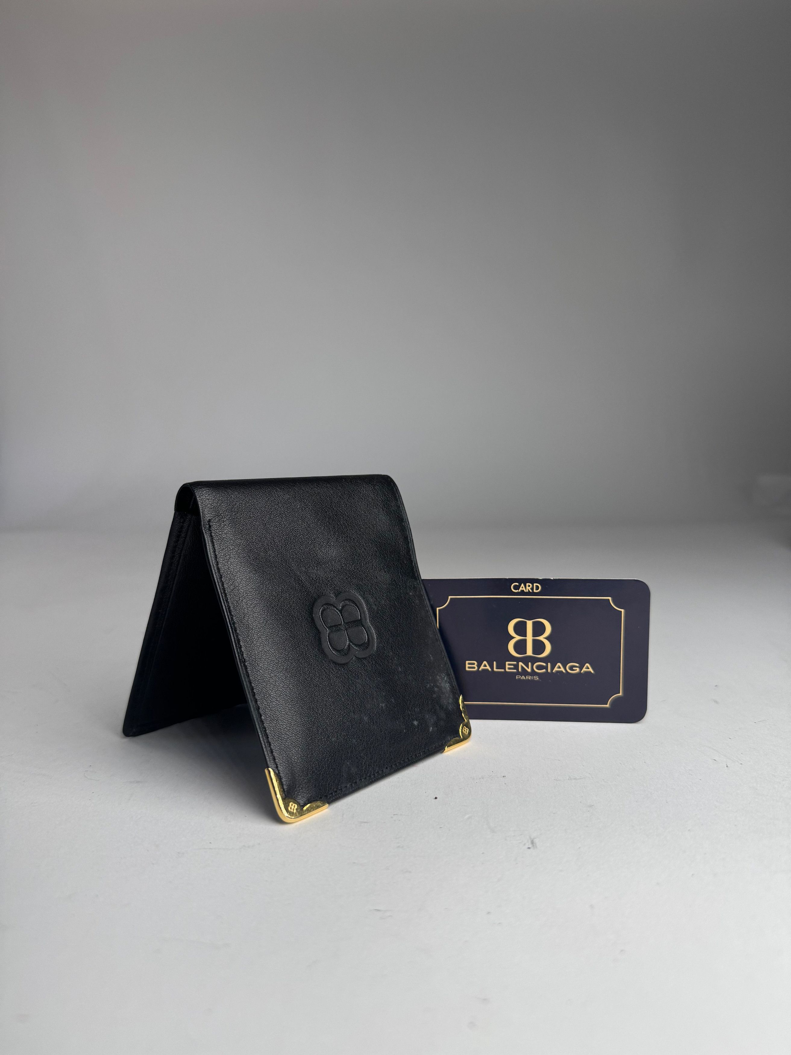 Balenciaga Vintage Leather Wallet Card Holder Black Size ONE SIZE - 4 Thumbnail