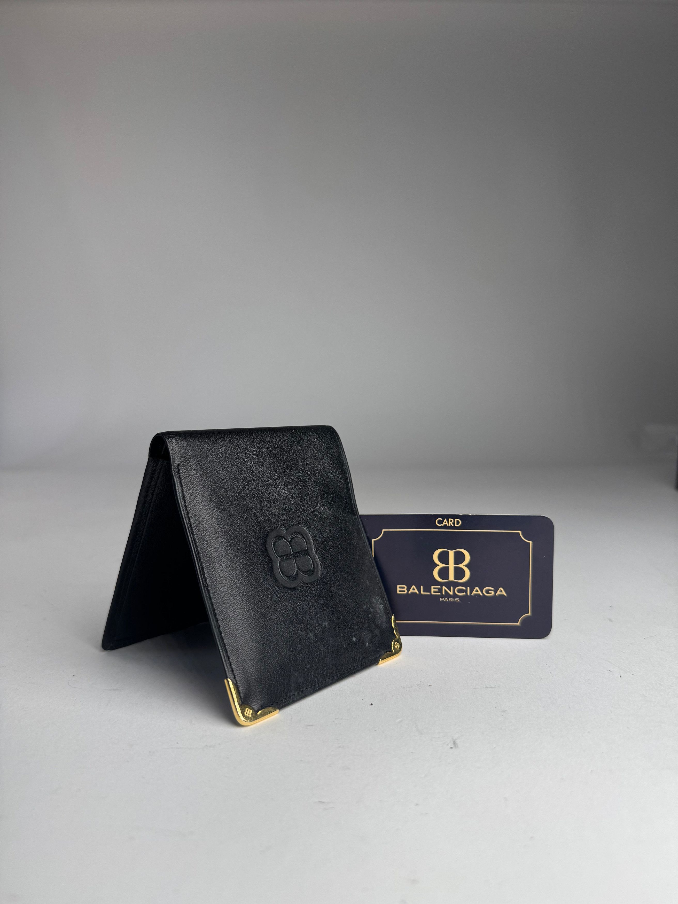 Balenciaga Vintage Leather Wallet Card Holder Black Size ONE SIZE - 9 Thumbnail