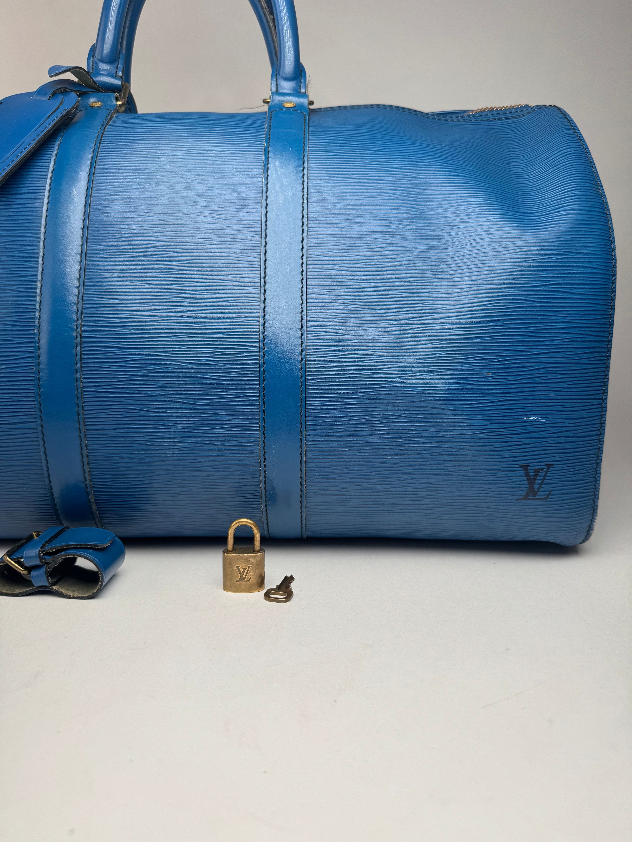 Louis Vuitton Vintage EPI Leather Duffel bag blue Size ONE SIZE - 7 Thumbnail