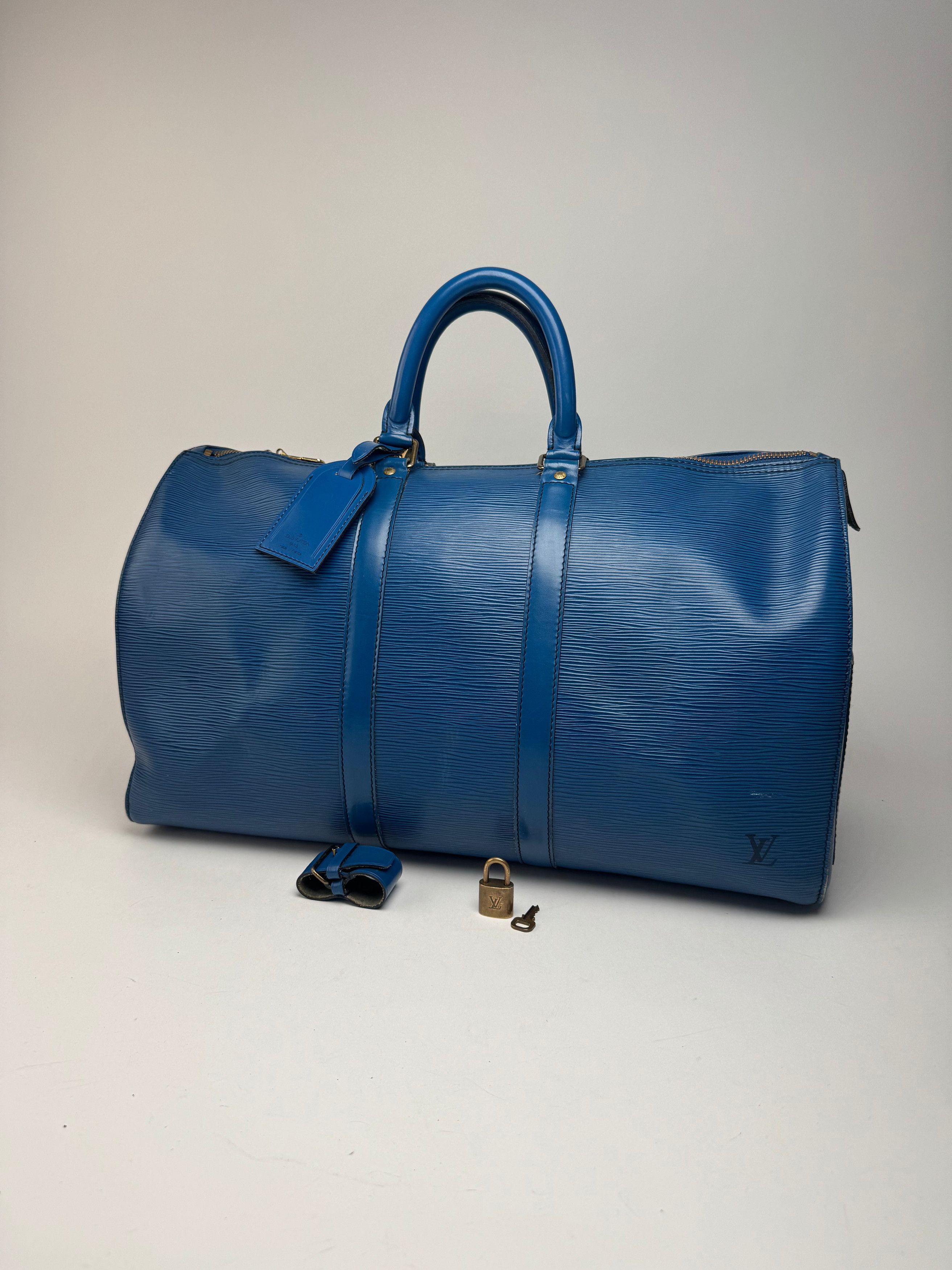 Louis Vuitton Vintage EPI Leather Duffel bag blue Size ONE SIZE - 10 Thumbnail
