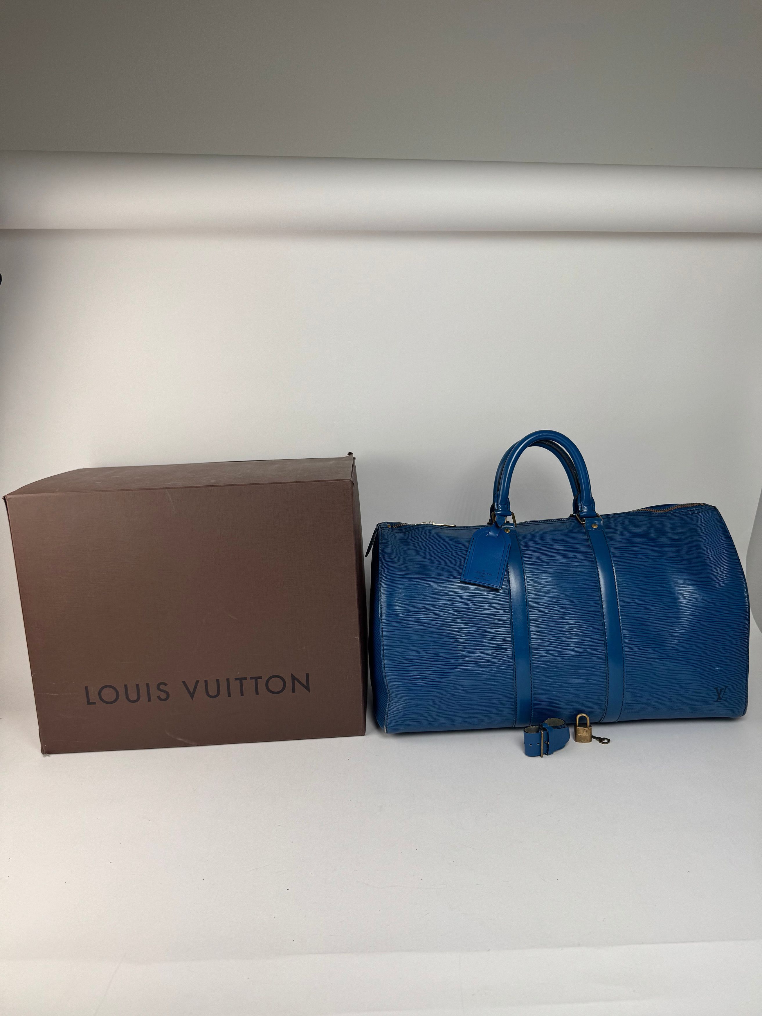 Louis Vuitton Vintage EPI Leather Duffel bag blue Size ONE SIZE - 2 Thumbnail