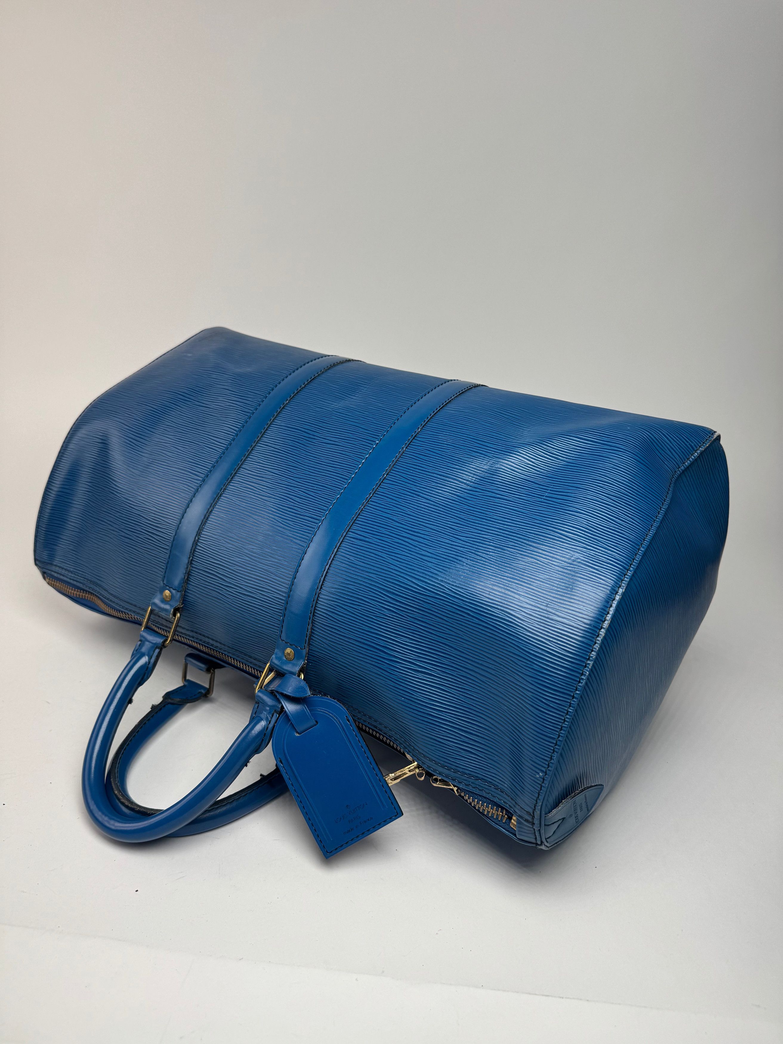 Louis Vuitton Vintage EPI Leather Duffel bag blue Size ONE SIZE - 4 Thumbnail