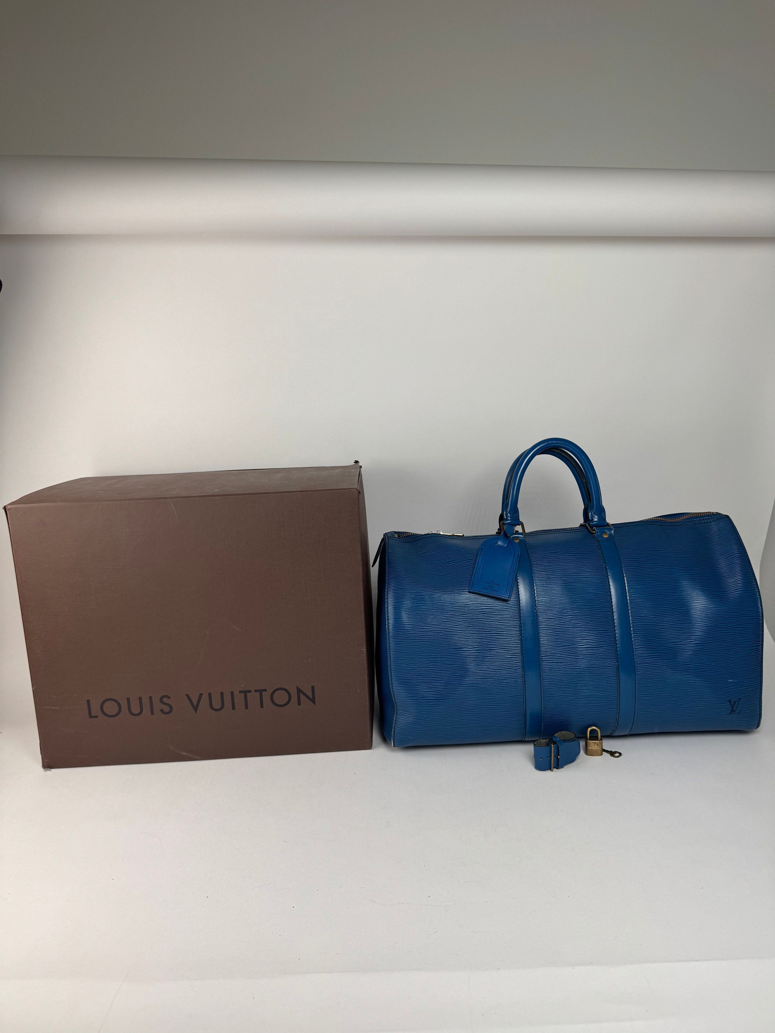 Louis Vuitton Vintage EPI Leather Duffel bag blue Size ONE SIZE - 15 Thumbnail