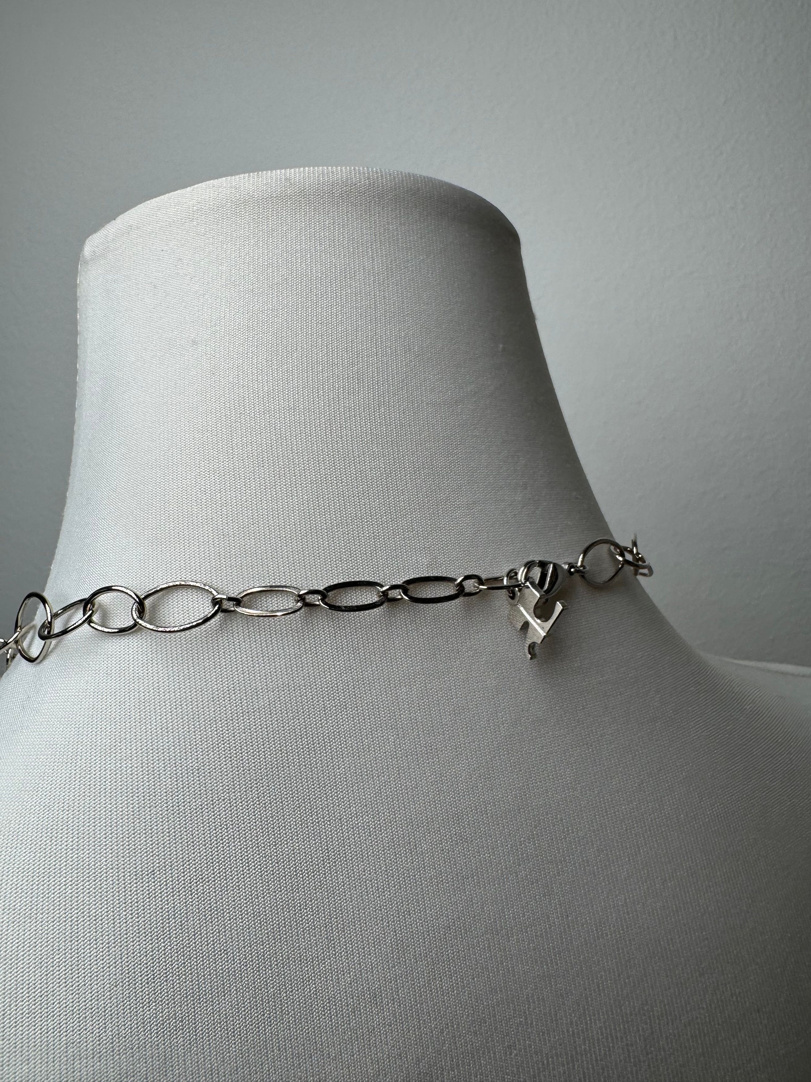 Courreges Vintage floral steel Collier Silver White Size ONE SIZE - 5 Thumbnail