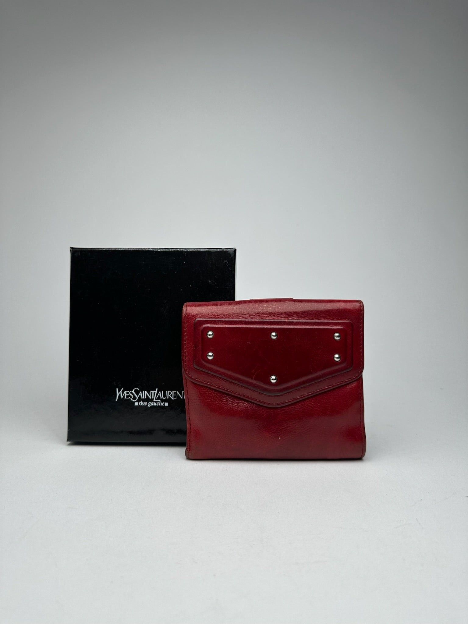 Other Vintage Yves Saint Laurent studded leather wallet red Size ONE SIZE - 2 Thumbnail