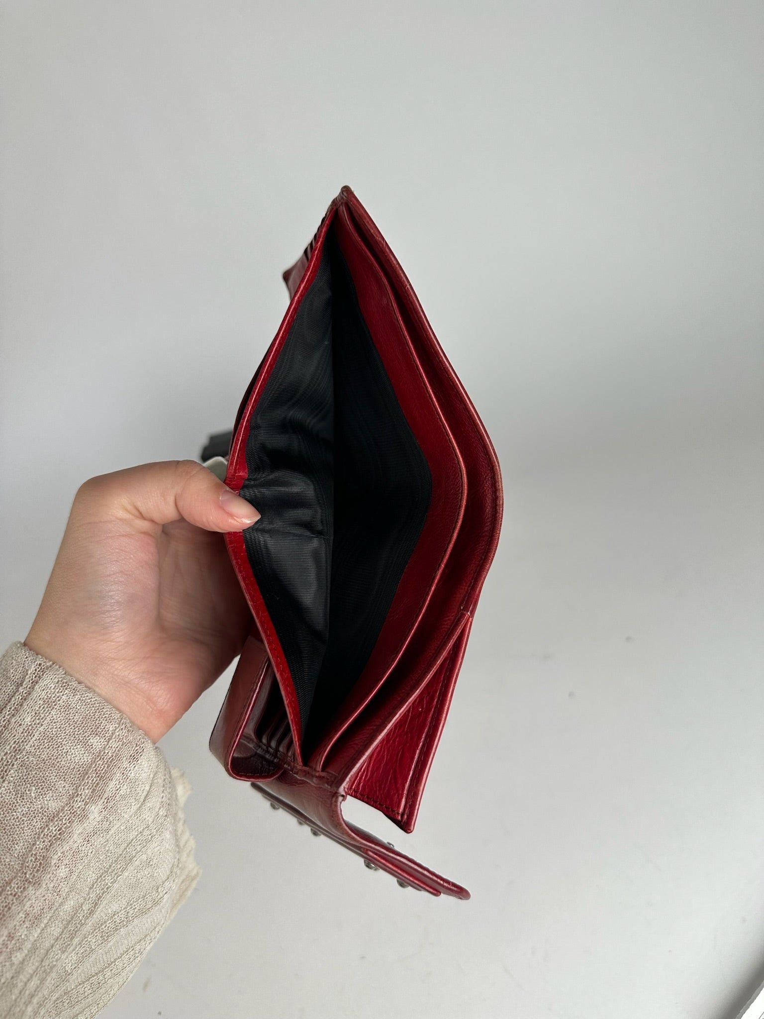 Other Vintage Yves Saint Laurent studded leather wallet red Size ONE SIZE - 14 Thumbnail