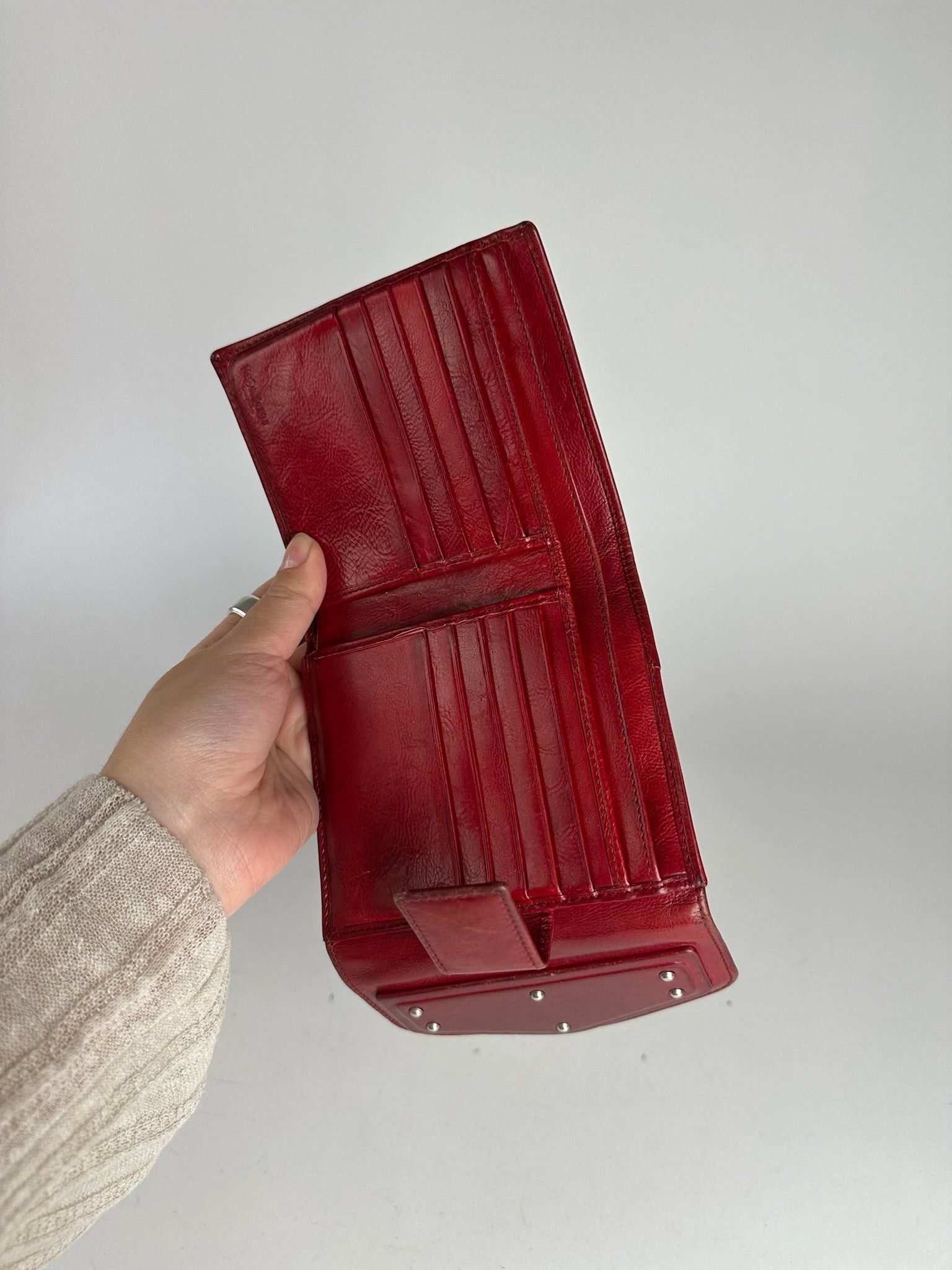 Other Vintage Yves Saint Laurent studded leather wallet red Size ONE SIZE - 7 Thumbnail