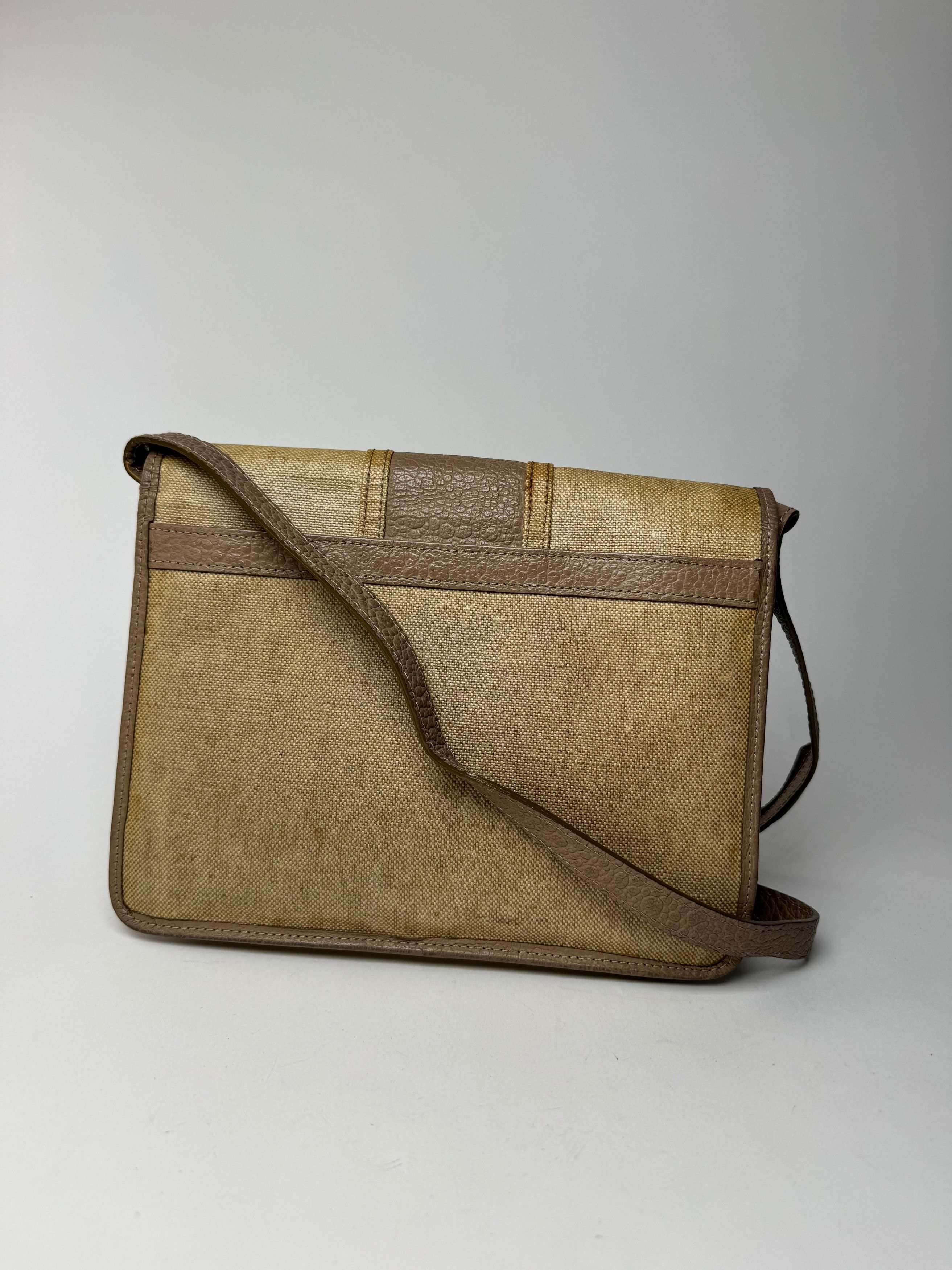 Other Vintage Yves Saint Laurent Leather canvas bag beige brown Size ONE SIZE - 3 Thumbnail