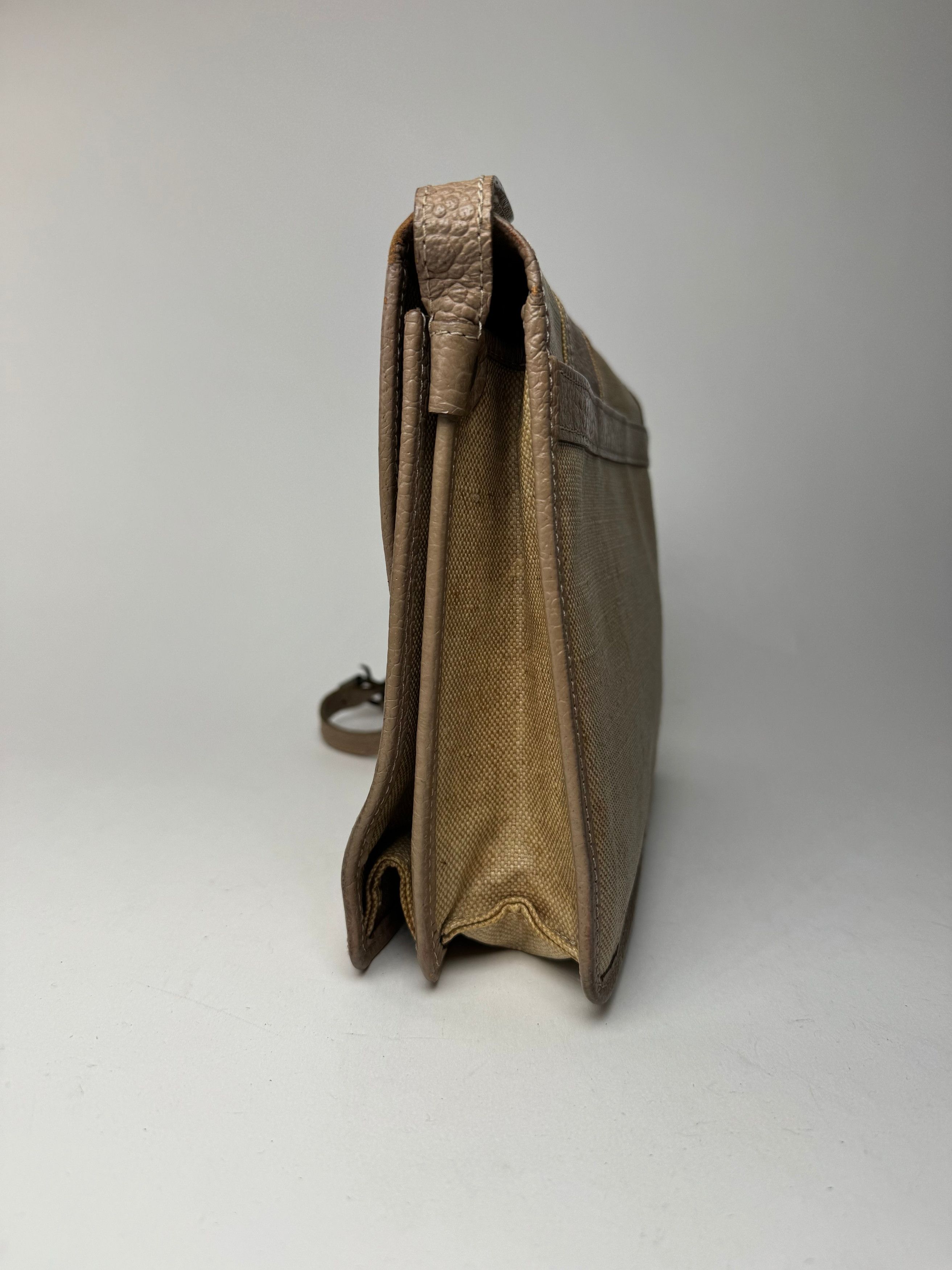 Other Vintage Yves Saint Laurent Leather canvas bag beige brown Size ONE SIZE - 9 Thumbnail