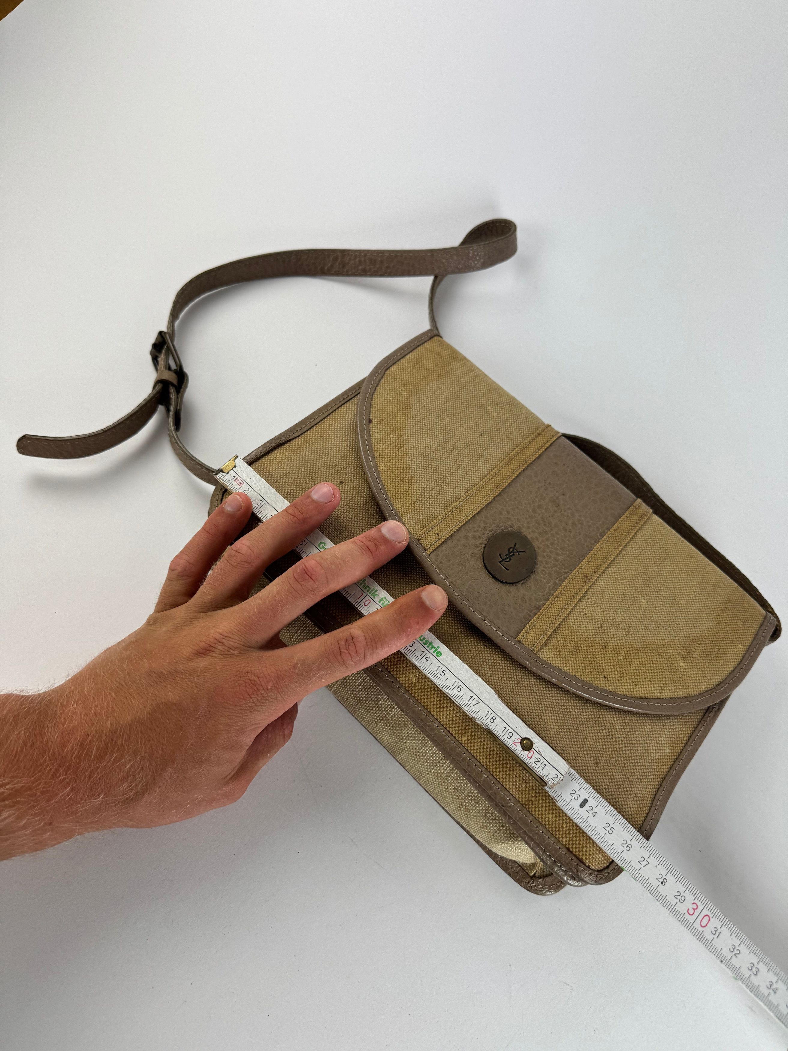 Other Vintage Yves Saint Laurent Leather canvas bag beige brown Size ONE SIZE - 13 Thumbnail