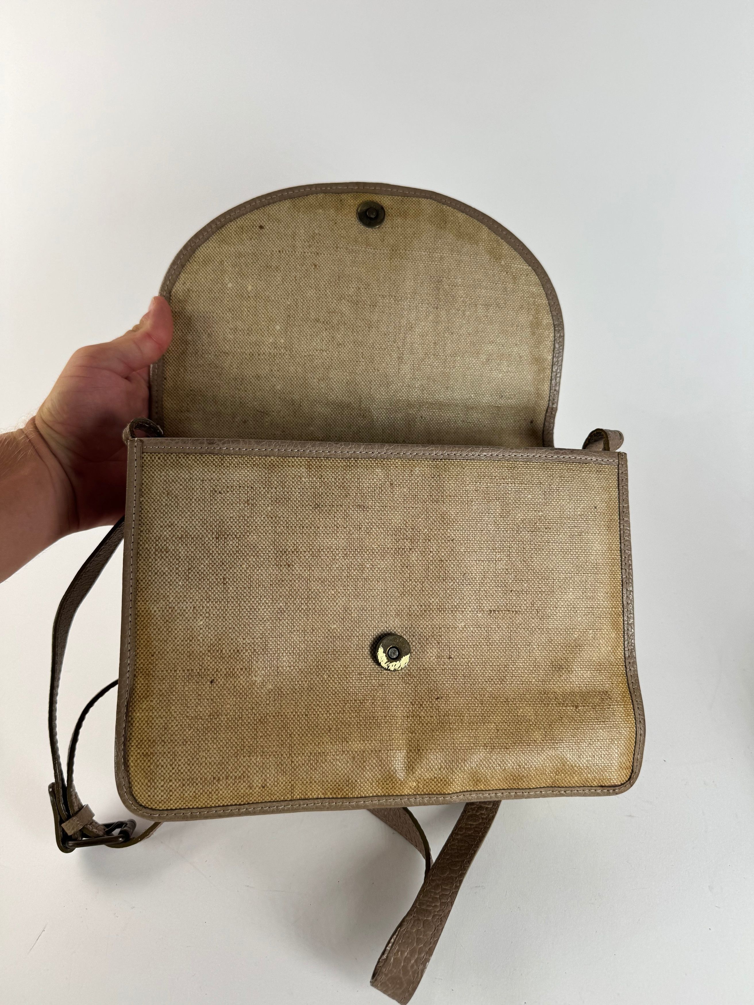Other Vintage Yves Saint Laurent Leather canvas bag beige brown Size ONE SIZE - 7 Thumbnail