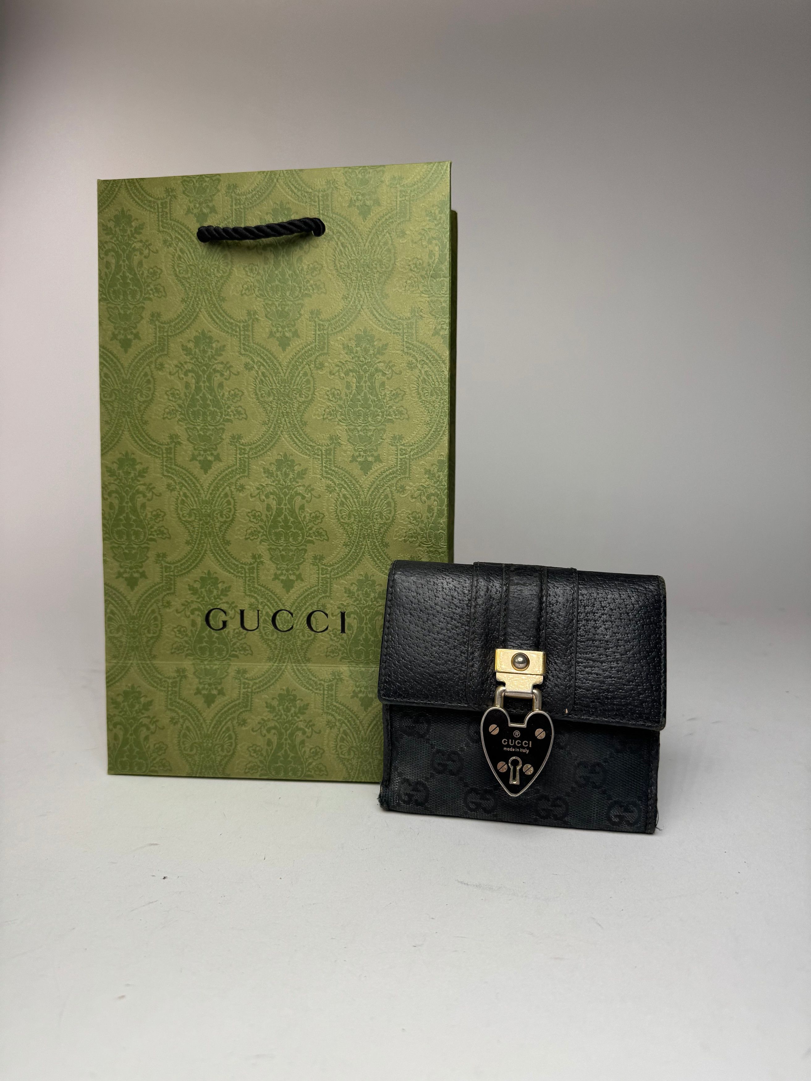 Gucci Vintage Monogram Leather wallet black Size ONE SIZE - 6 Thumbnail
