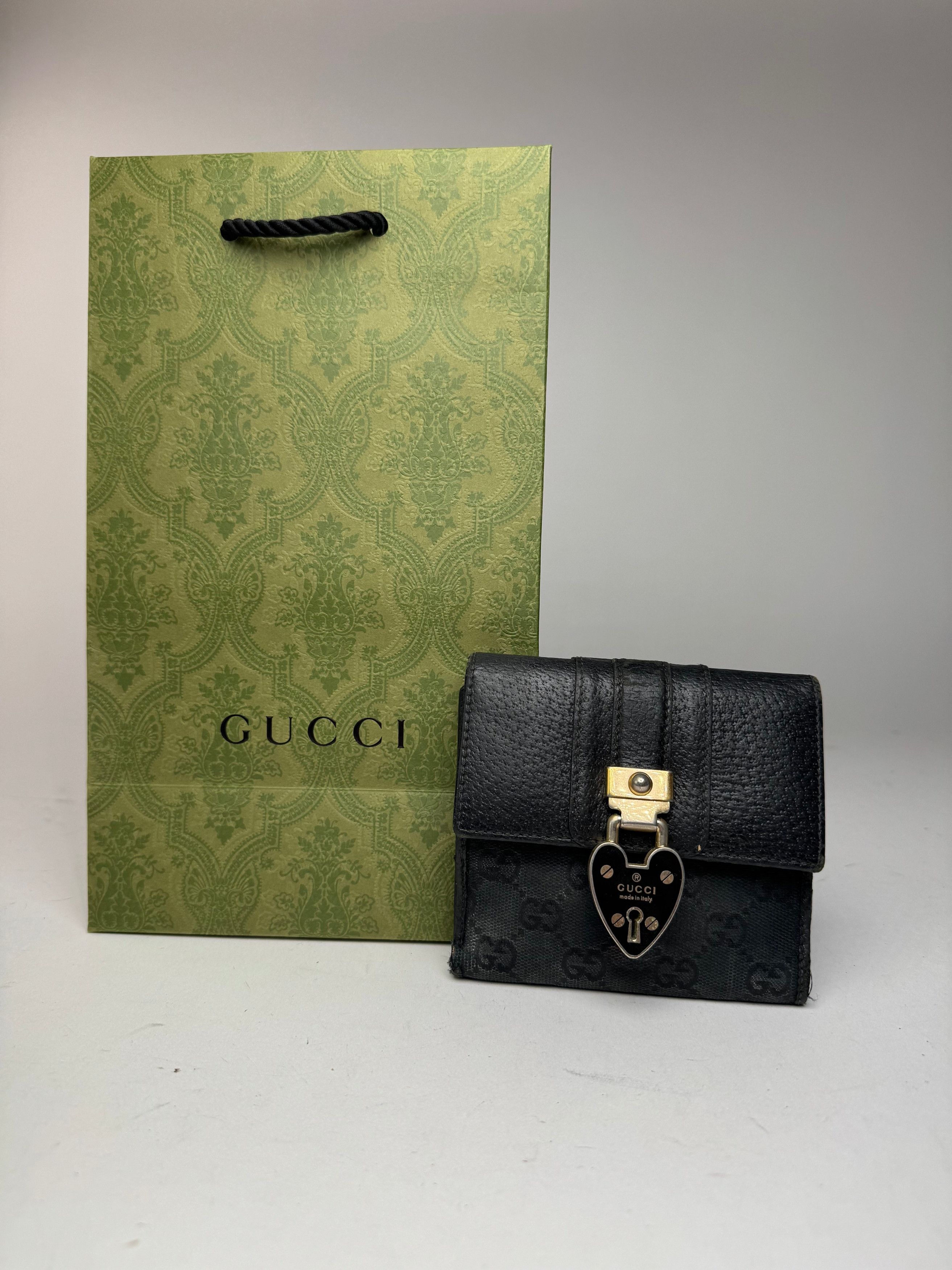 Gucci Vintage Monogram Leather wallet black Size ONE SIZE - 3 Thumbnail