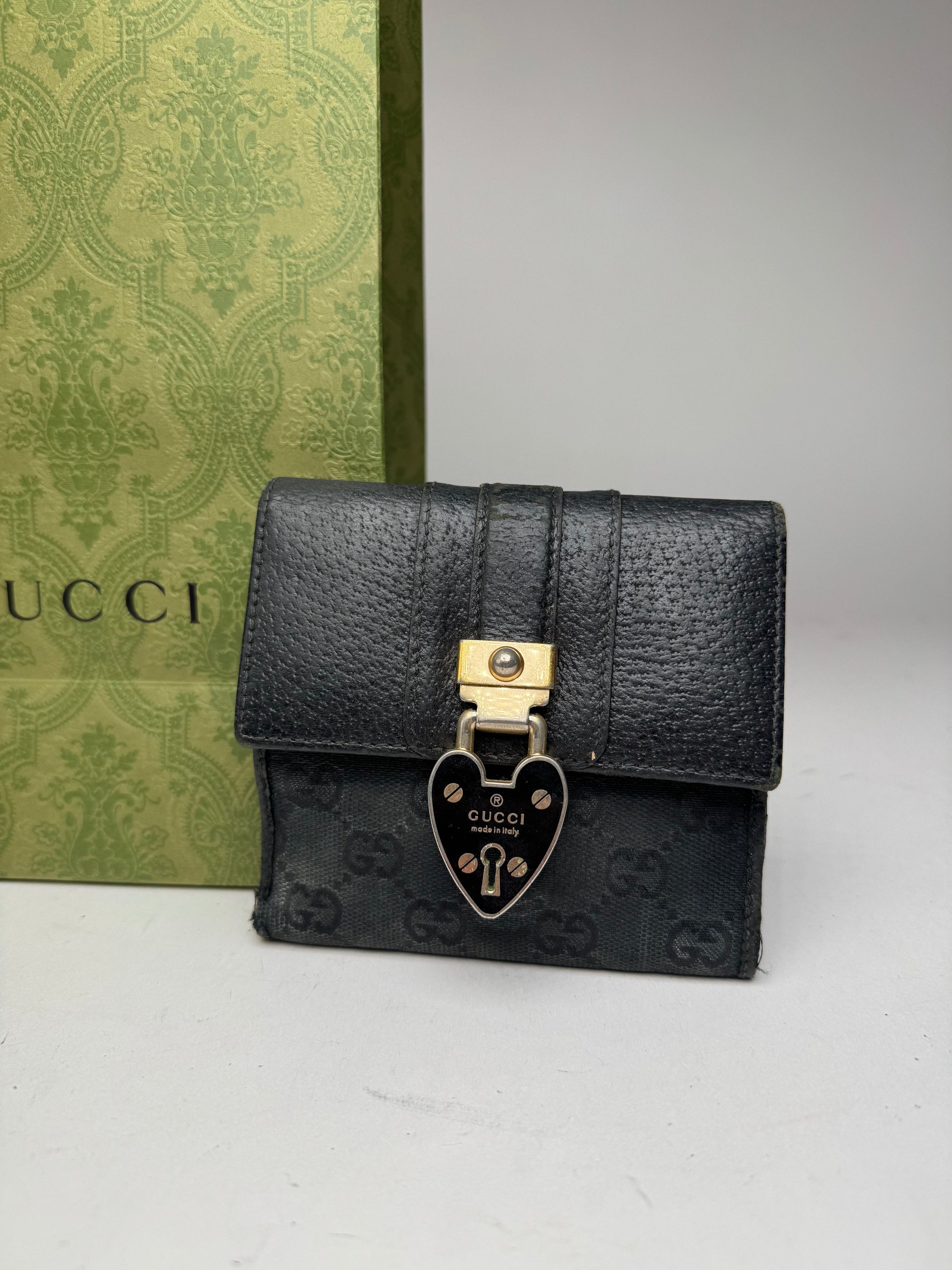 Gucci Vintage Monogram Leather wallet black Size ONE SIZE - 8 Thumbnail
