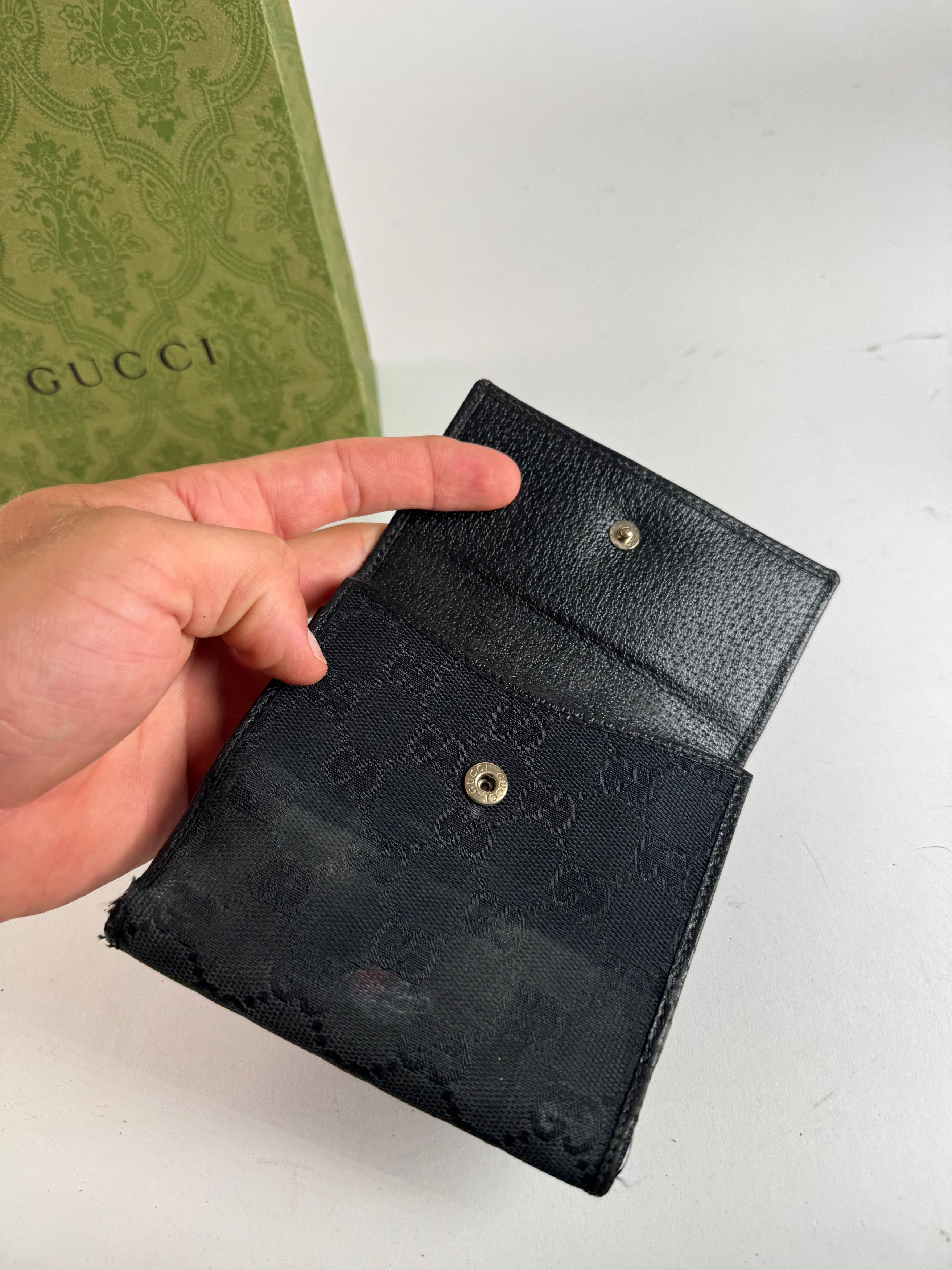 Gucci Vintage Monogram Leather wallet black Size ONE SIZE - 4 Thumbnail