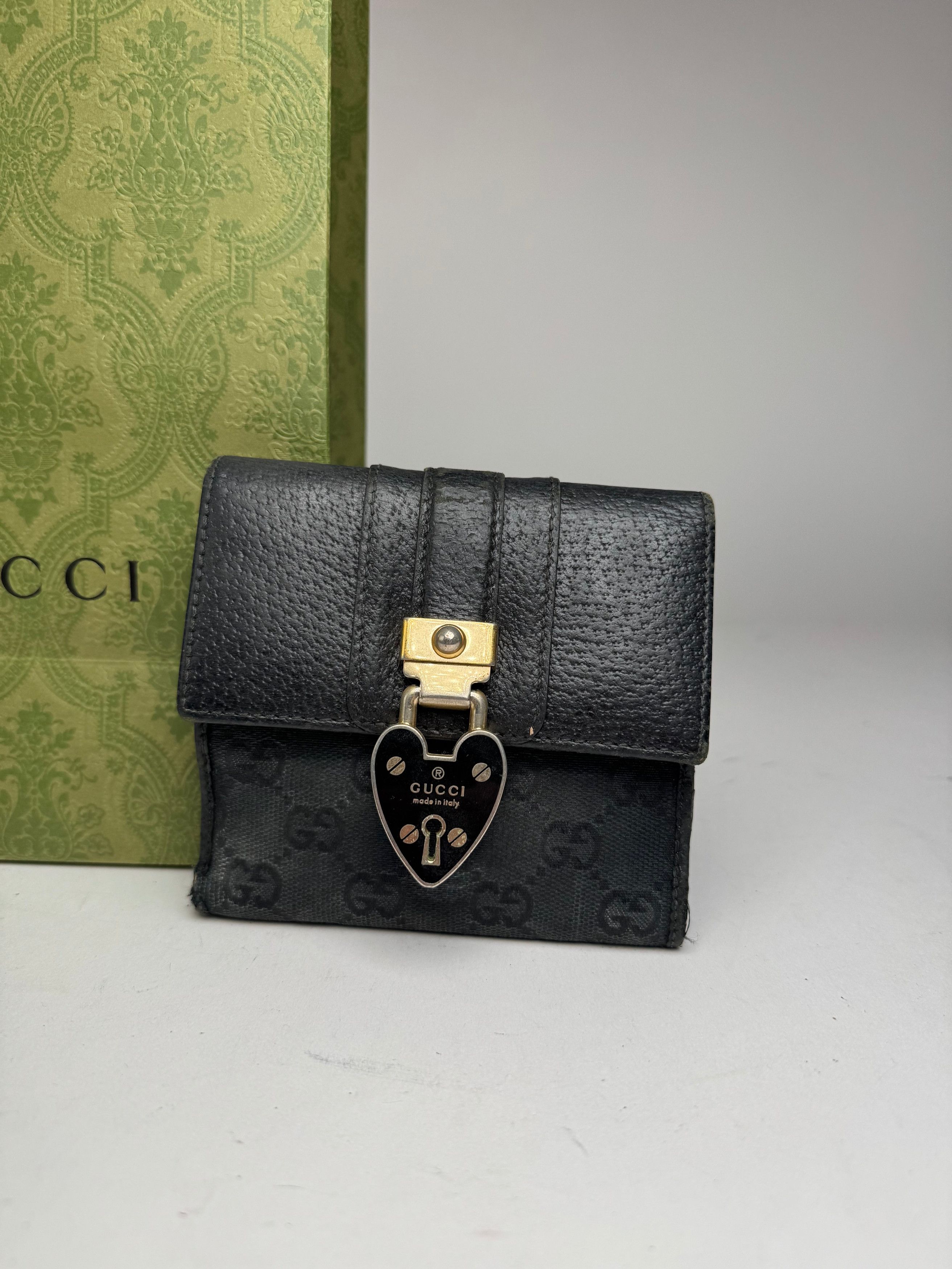 Gucci Vintage Monogram Leather wallet black Size ONE SIZE - 10 Thumbnail