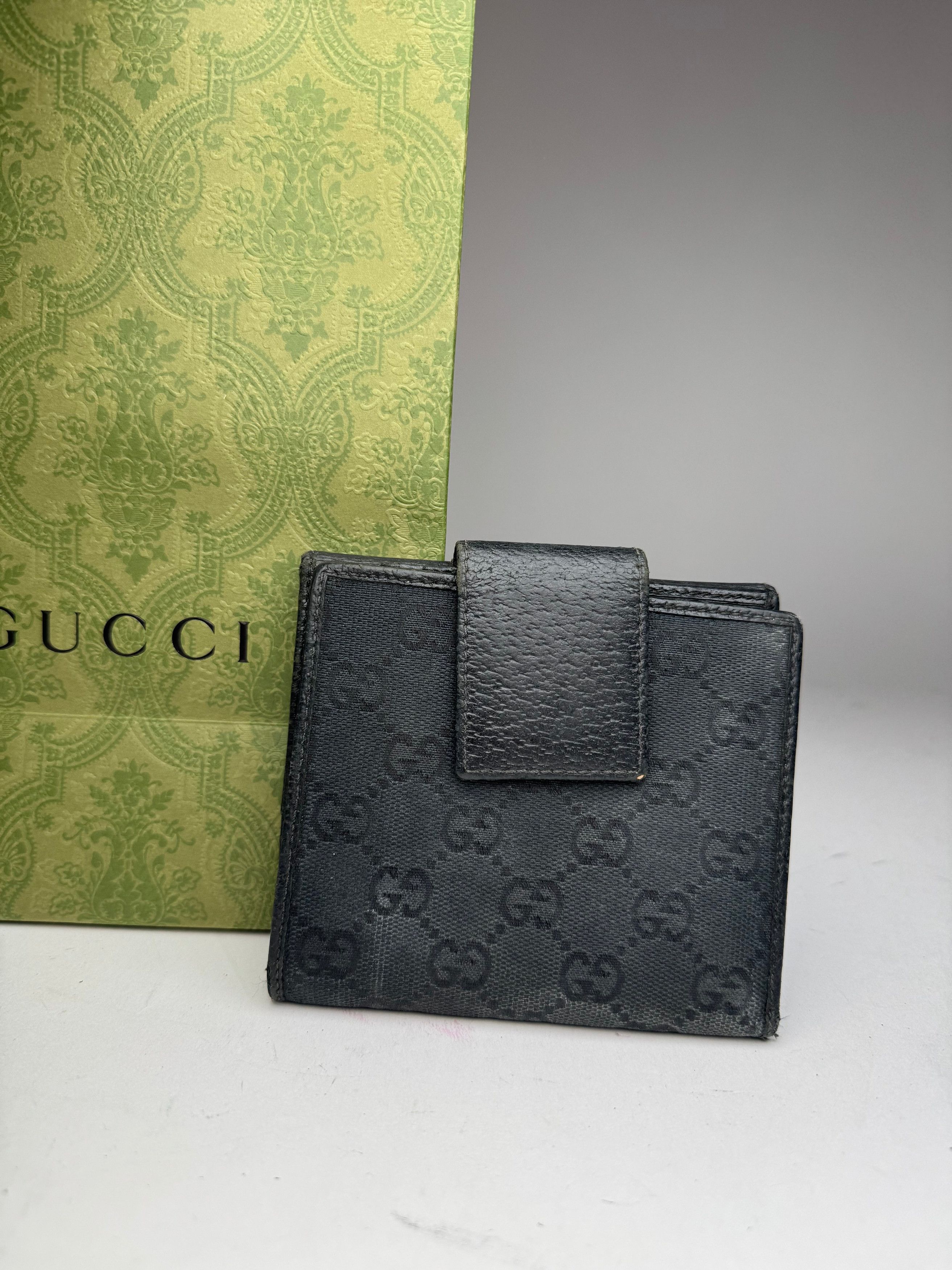 Gucci Vintage Monogram Leather wallet black Size ONE SIZE - 2 Thumbnail