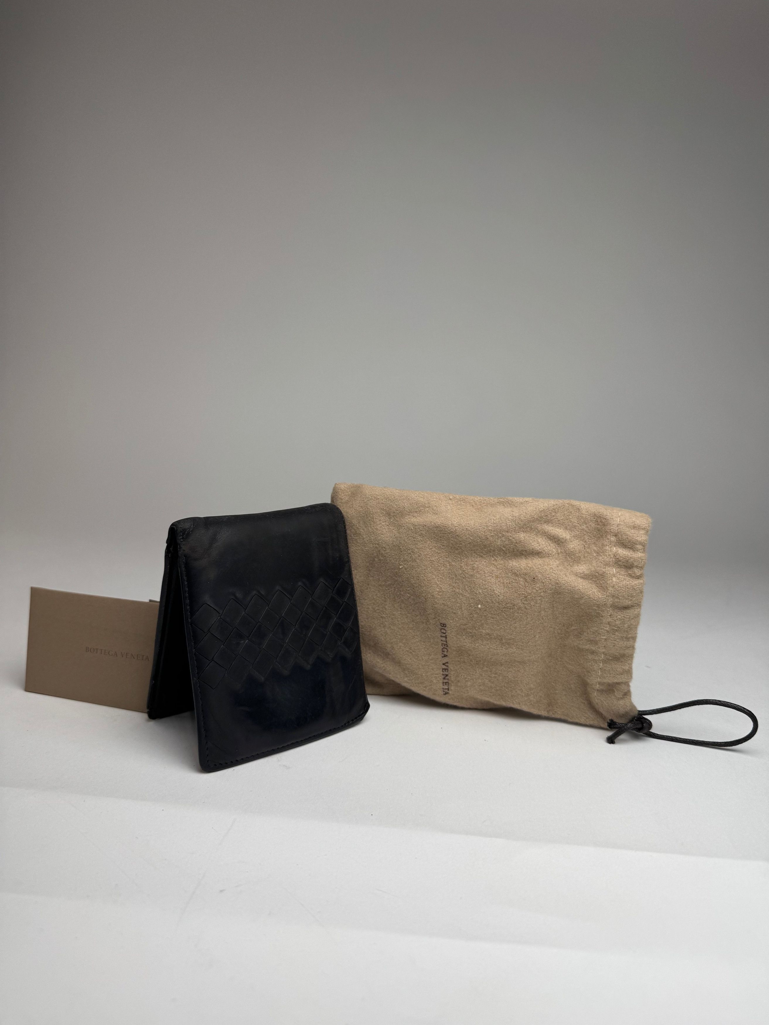 Bottega Veneta Vintage Foldable Card Holder Leather Black Size ONE SIZE - 3 Thumbnail