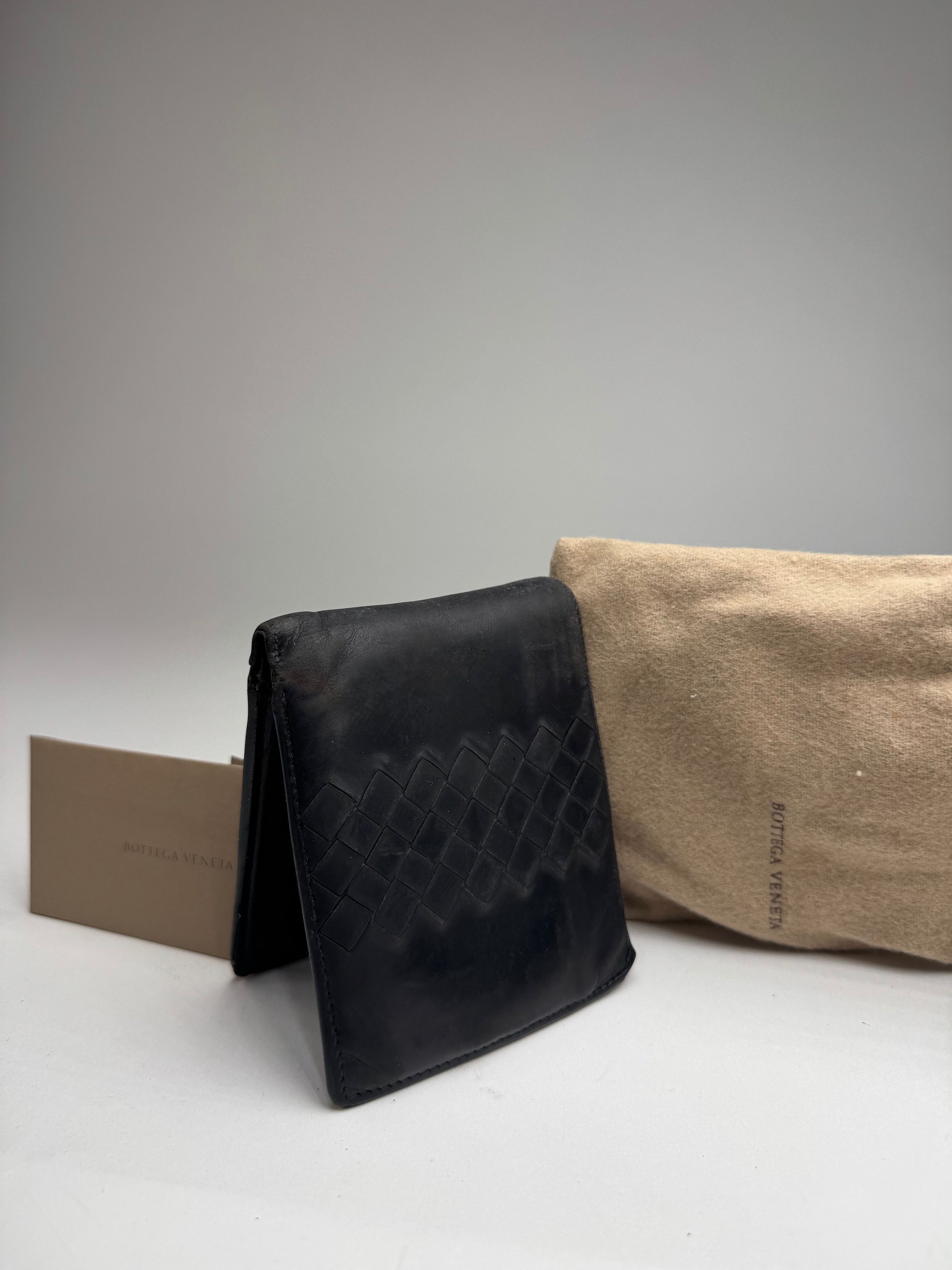 Bottega Veneta Vintage Foldable Card Holder Leather Black Size ONE SIZE - 7 Thumbnail