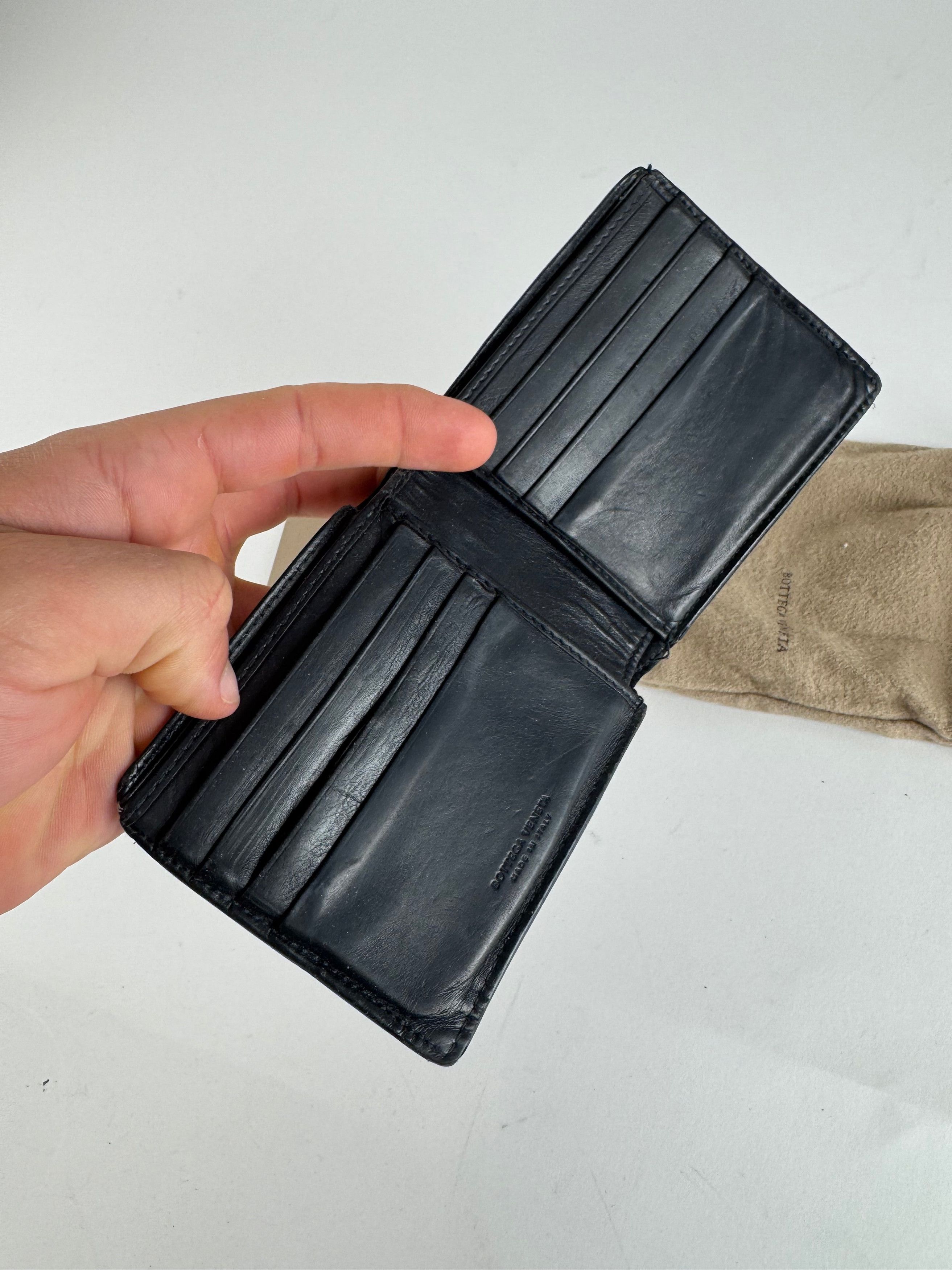 Bottega Veneta Vintage Foldable Card Holder Leather Black Size ONE SIZE - 4 Thumbnail
