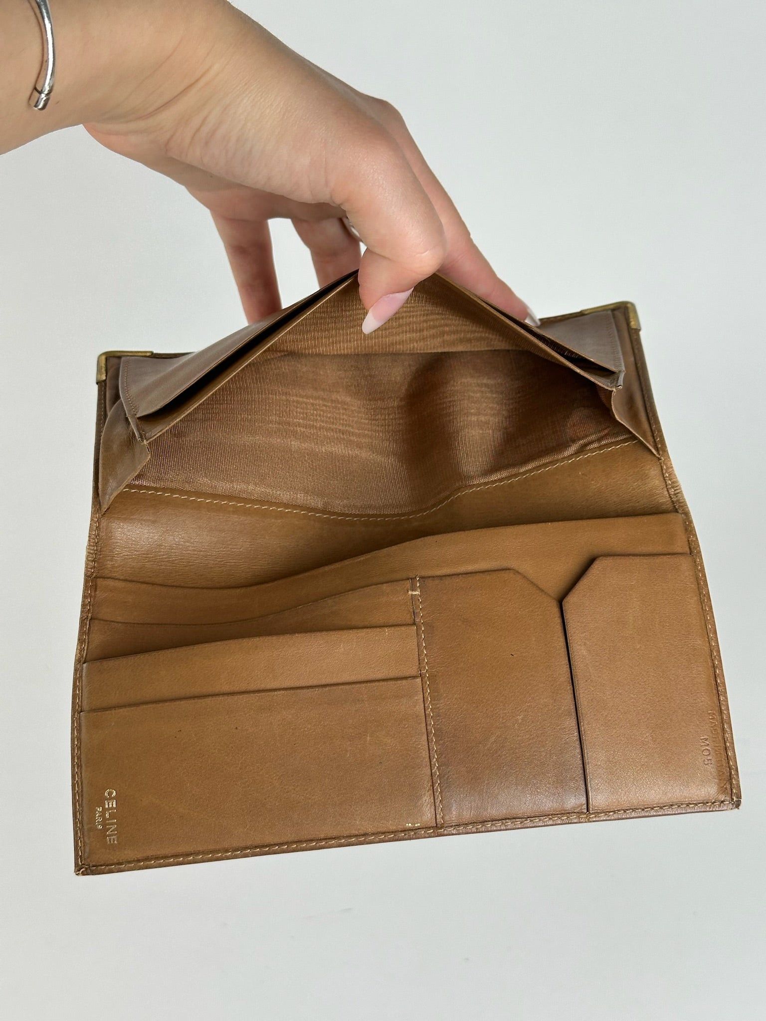 Celine Vintage Paris Monogram Leather Card Holder Brown Size ONE SIZE - 5 Thumbnail