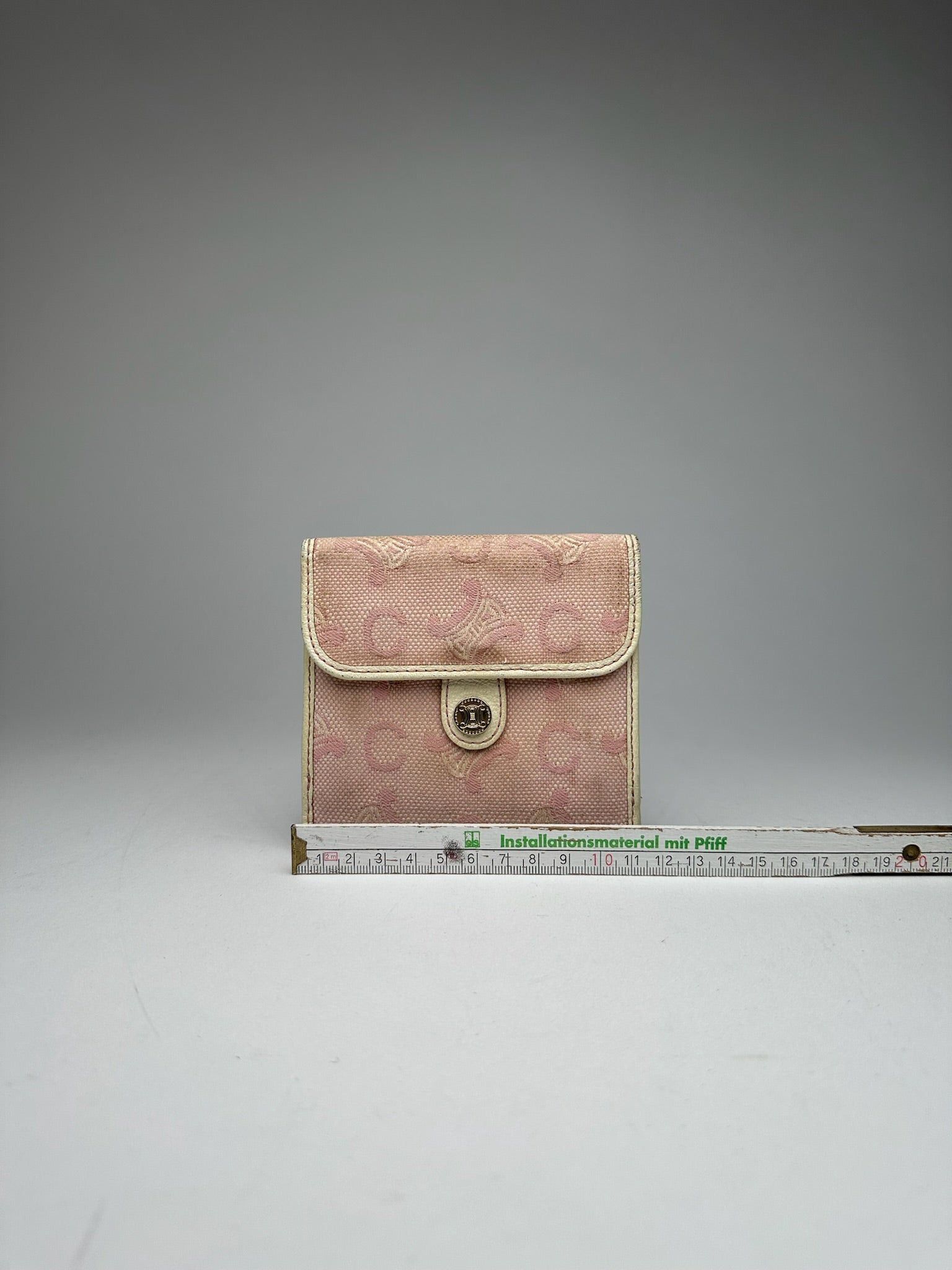 Celine Vintage Macadam Monogram Canvas Leather Wallet pink white Size ONE SIZE - 13 Thumbnail