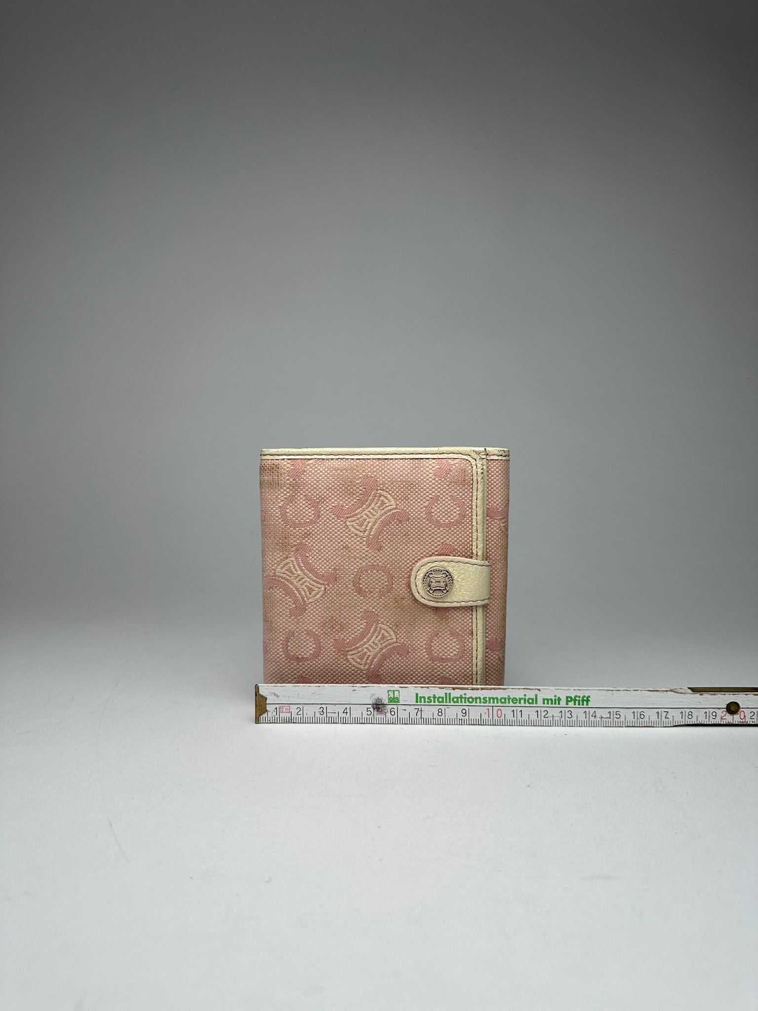 Celine Vintage Macadam Monogram Canvas Leather Wallet pink white Size ONE SIZE - 11 Thumbnail