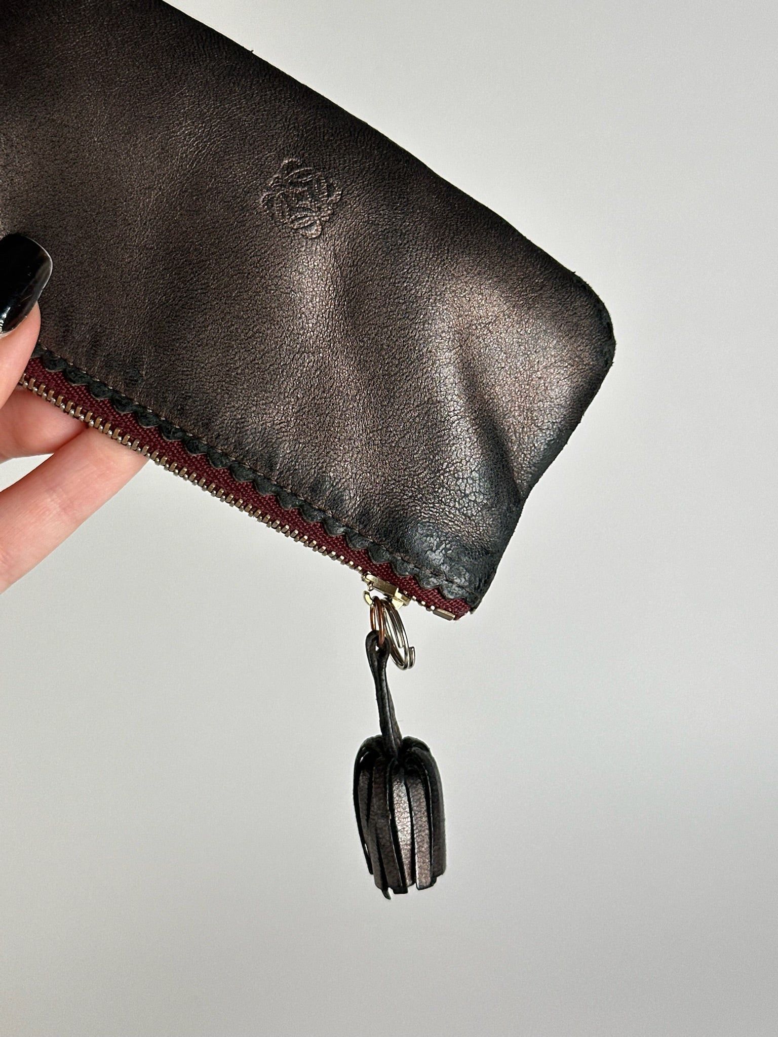 Loewe Vintage leather card holder grey brown Size ONE SIZE - 11 Thumbnail