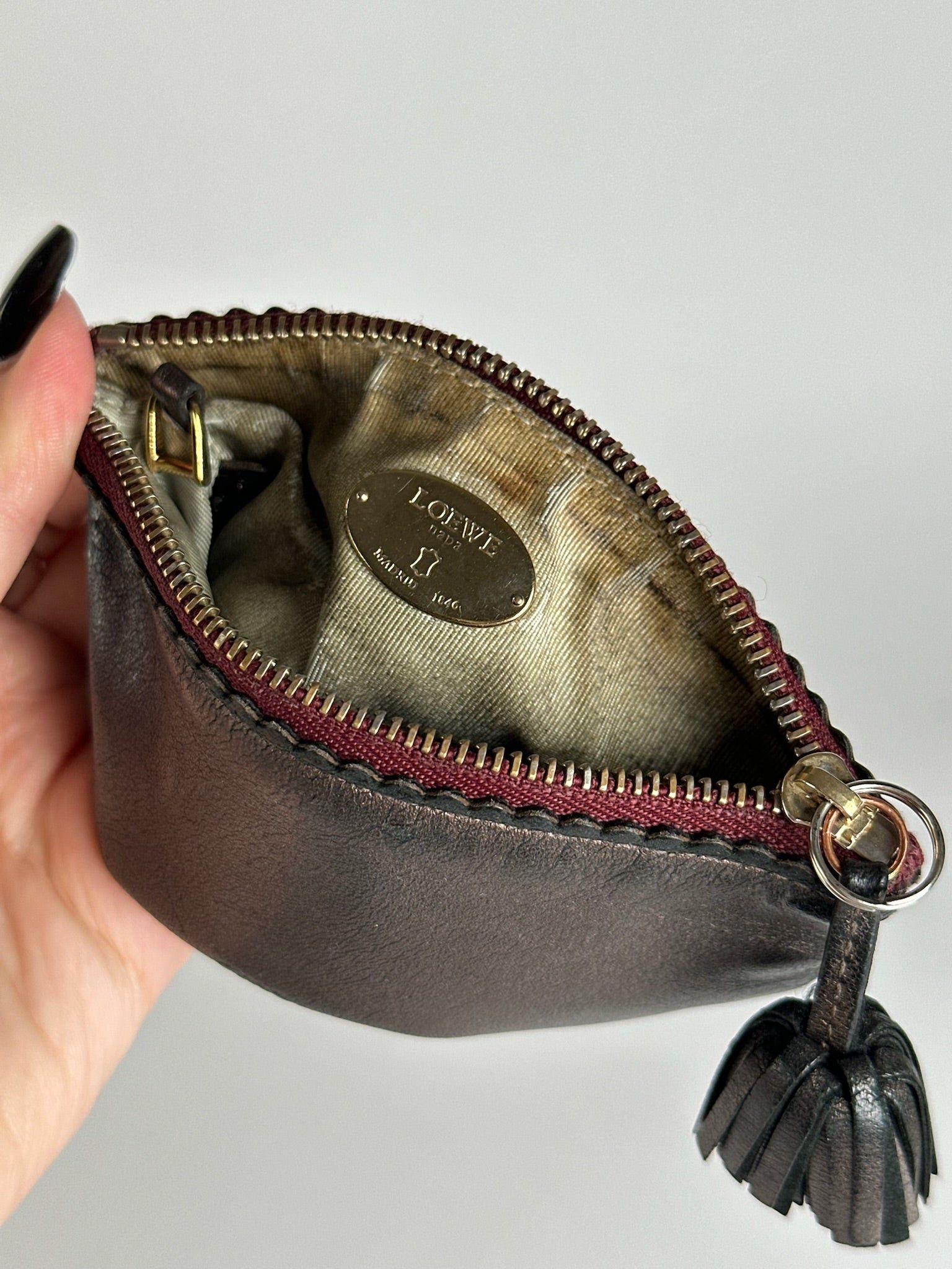 Loewe Vintage leather card holder grey brown Size ONE SIZE - 5 Thumbnail