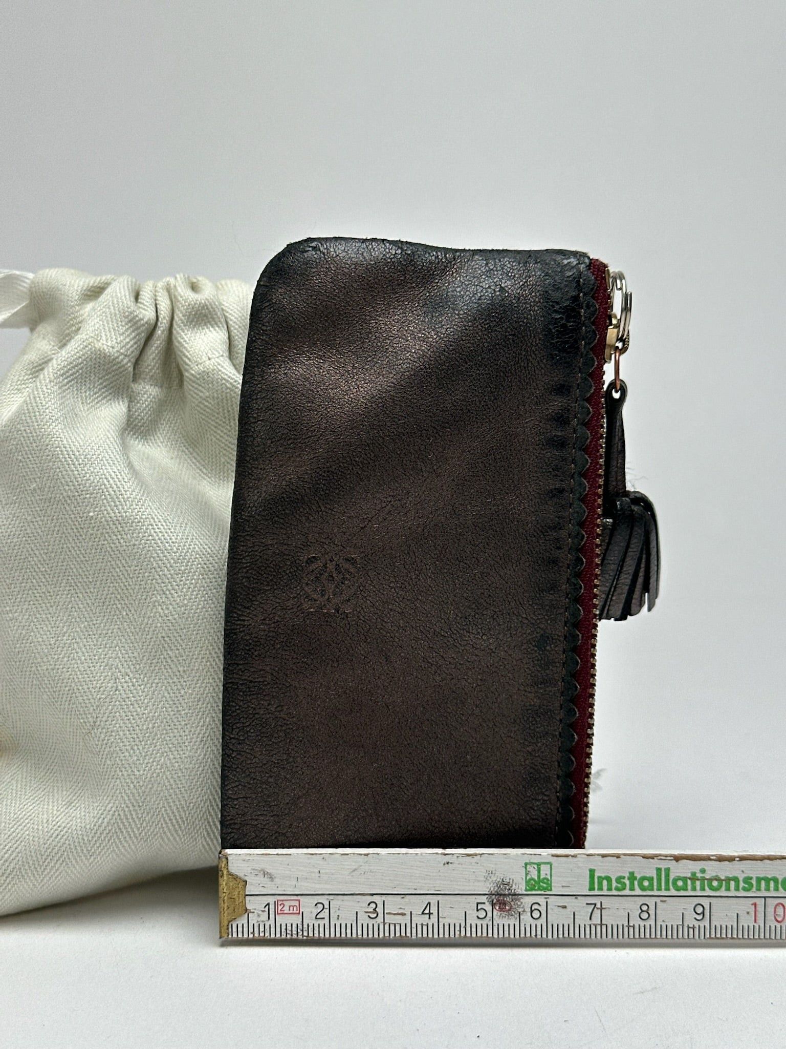 Loewe Vintage leather card holder grey brown Size ONE SIZE - 9 Thumbnail