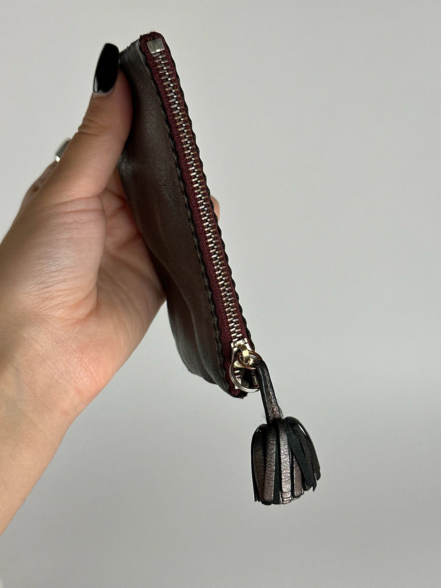 Loewe Vintage leather card holder grey brown Size ONE SIZE - 3 Thumbnail