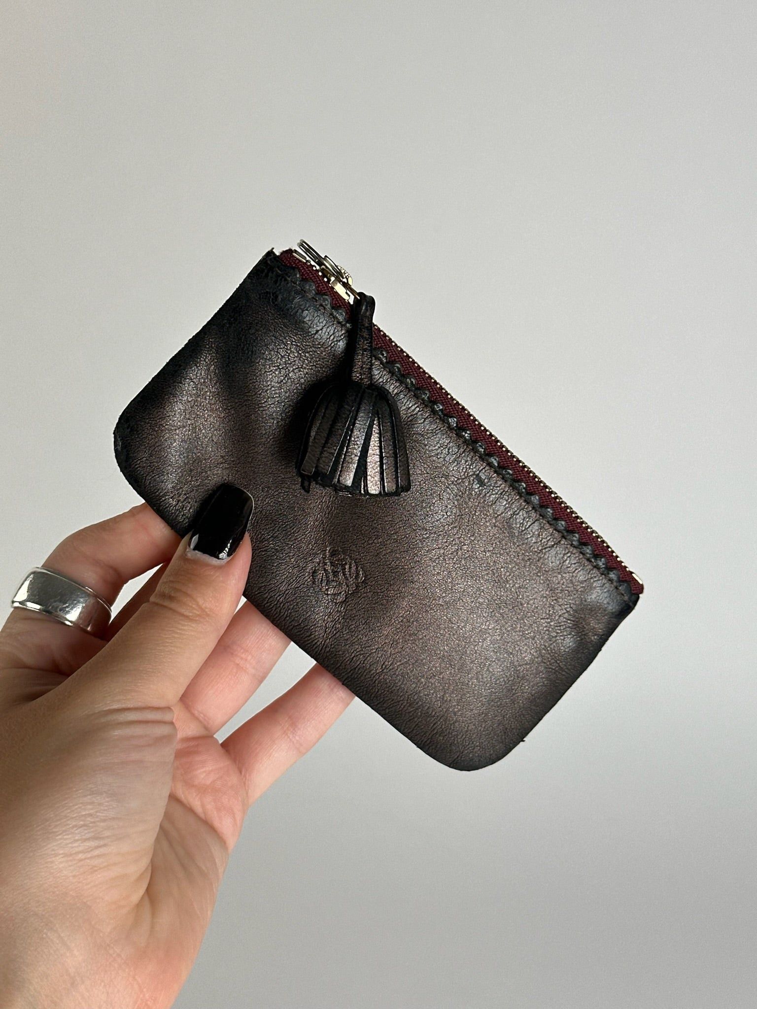Loewe Vintage leather card holder grey brown Size ONE SIZE - 4 Thumbnail