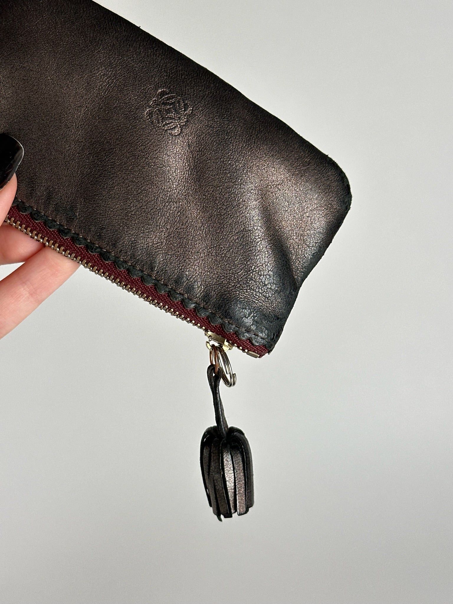 Loewe Vintage leather card holder grey brown Size ONE SIZE - 7 Thumbnail