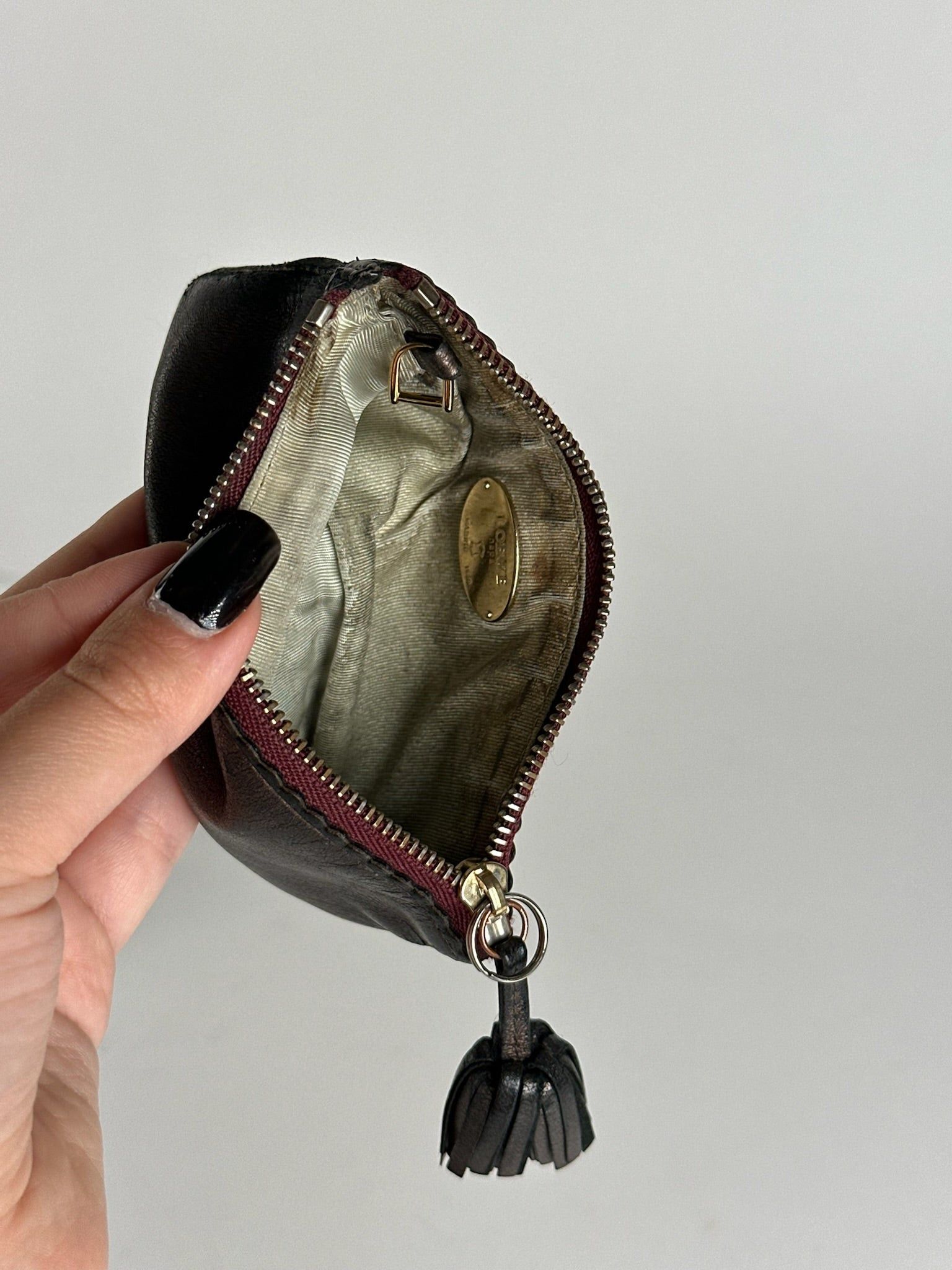 Loewe Vintage leather card holder grey brown Size ONE SIZE - 6 Thumbnail