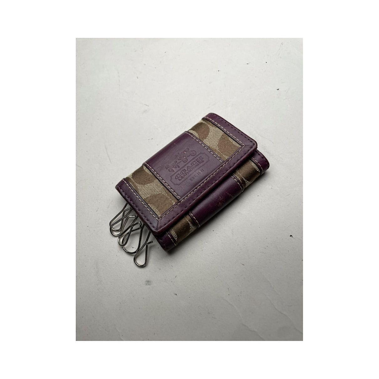 Coach Purple Leather Purse Size ONE SIZE - 2 Thumbnail