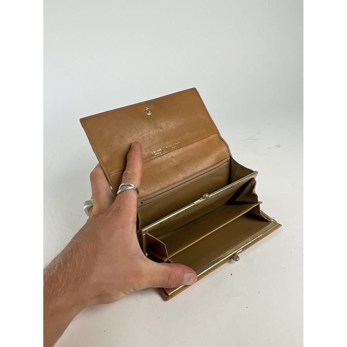 Celine Triomphe Beige Leather Wallet Size ONE SIZE - 5 Thumbnail