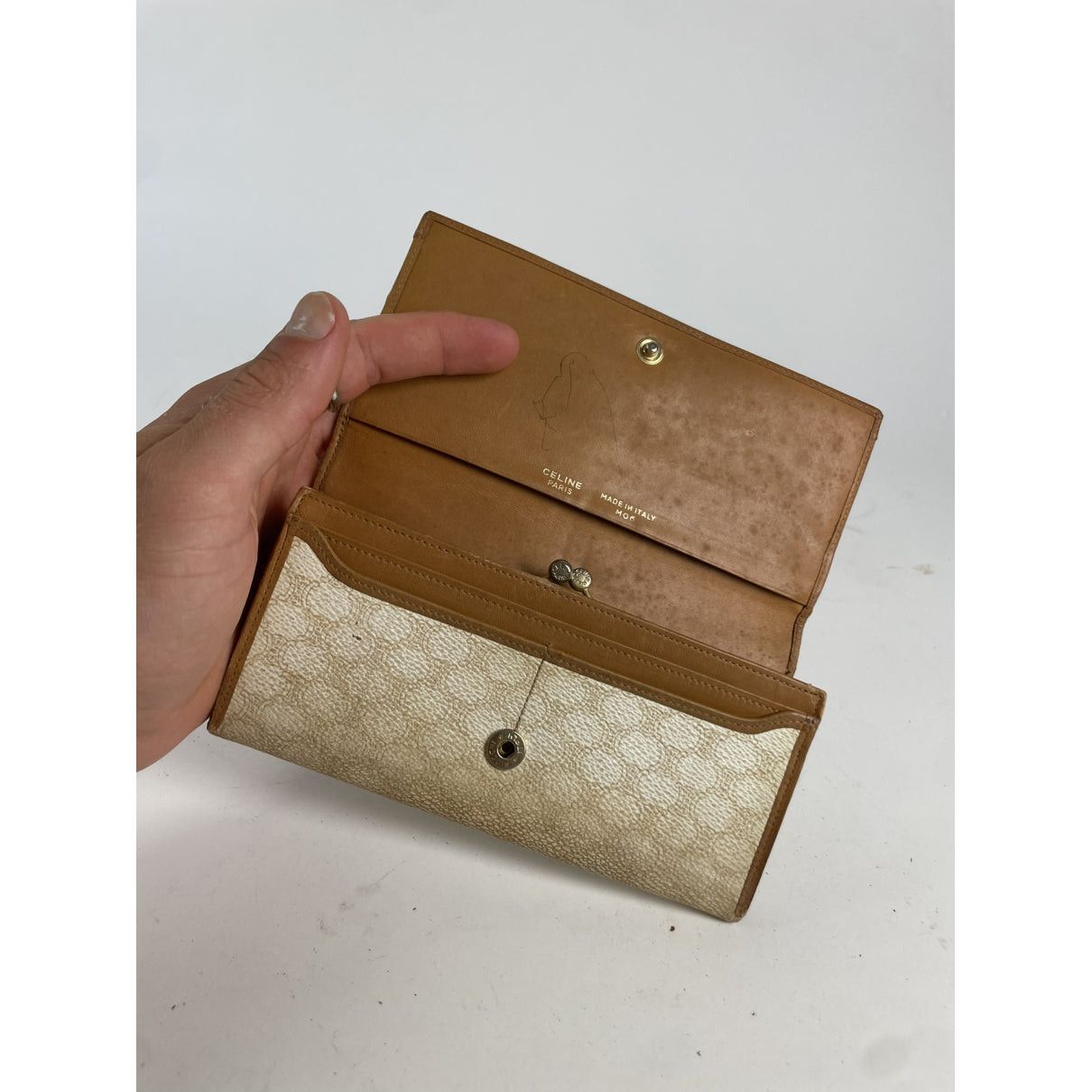 Celine Triomphe Beige Leather Wallet Size ONE SIZE - 3 Thumbnail