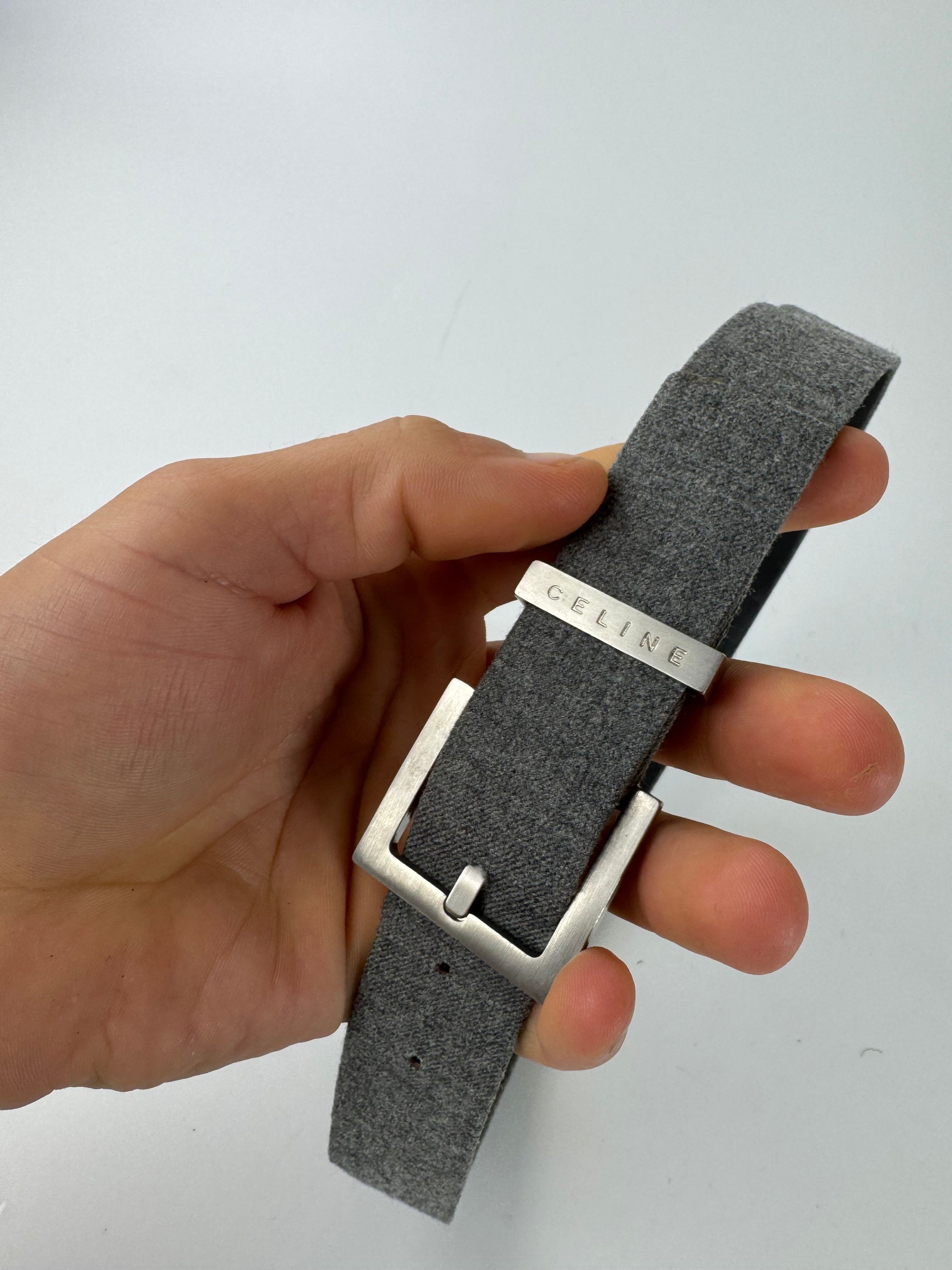 Celine Vintage Paris Leather belt grey Size ONE SIZE - 2 Thumbnail